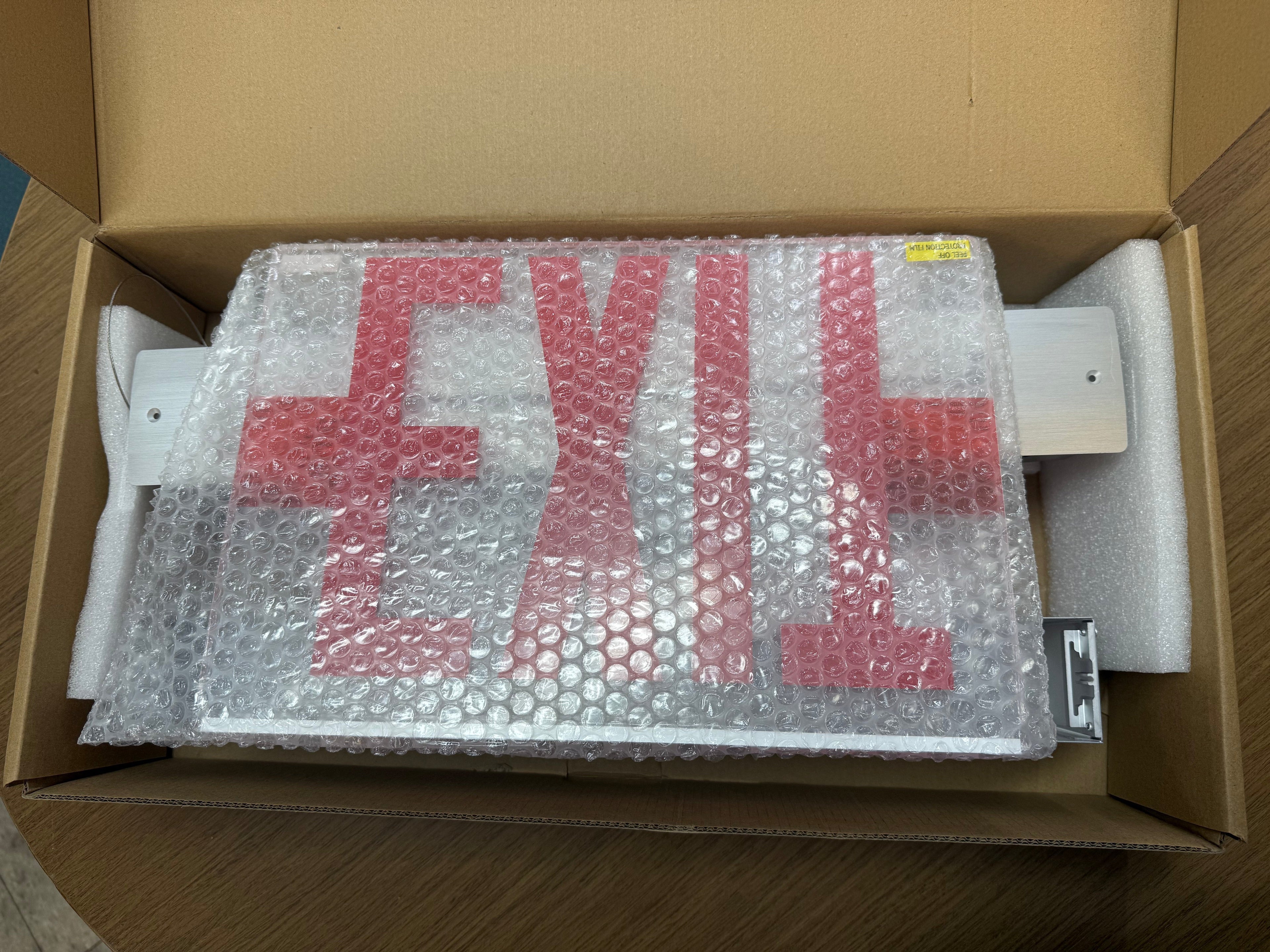 LED Emergency Lights Edge Lit Exit Sign See Through Clear Lens/ Univerasl Mount/ 120-277V/ New York City Approved 8" Letters