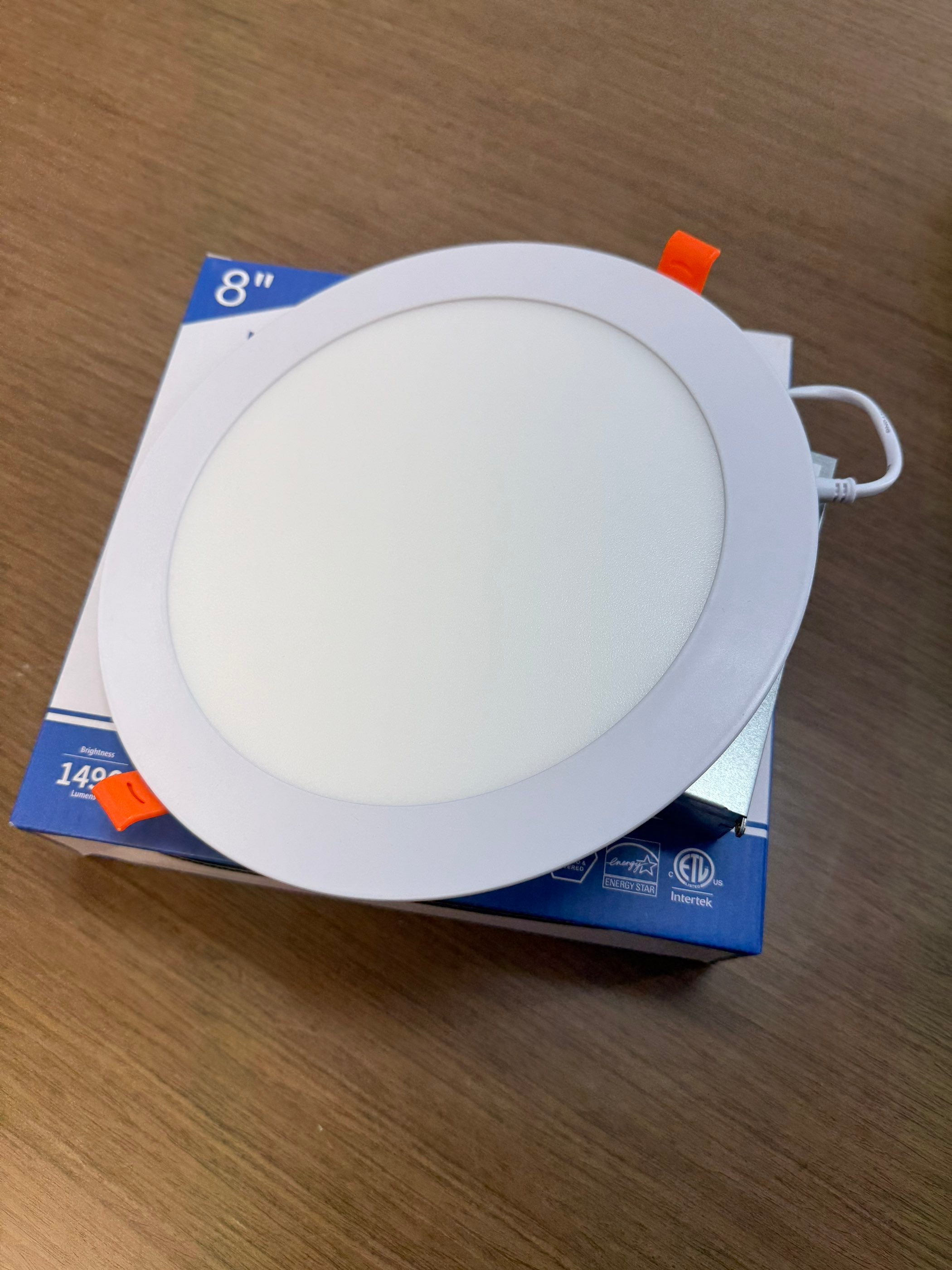 LED Canless Recessed Ultra Slim Downlights Round/8" /18W /5 CCT Tunable (27K/35K/40K/50K/65K)