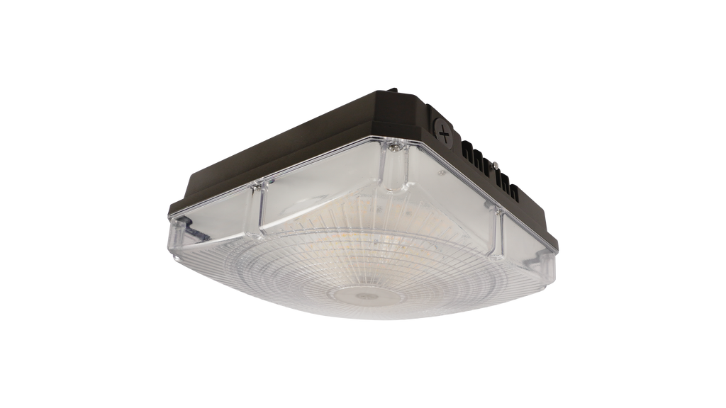 LED Garage Canopy 120-100-80W Selectable/ 3500-5000-6500K Selectable/120-277V/ WIth Sensor Base