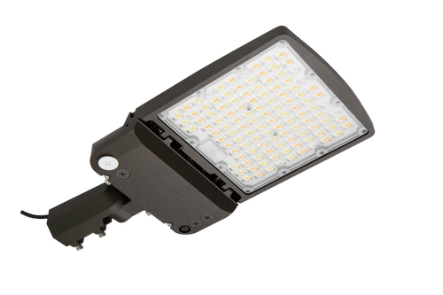 LED Area/Shoebox Light AL03 Series/150-100-70W Selectable/ 3000-4000-5000K Selectable /120-277V/ Type III-Type IV-Type V Selectable/ Photocell Pre-Installed/ DLC Premium