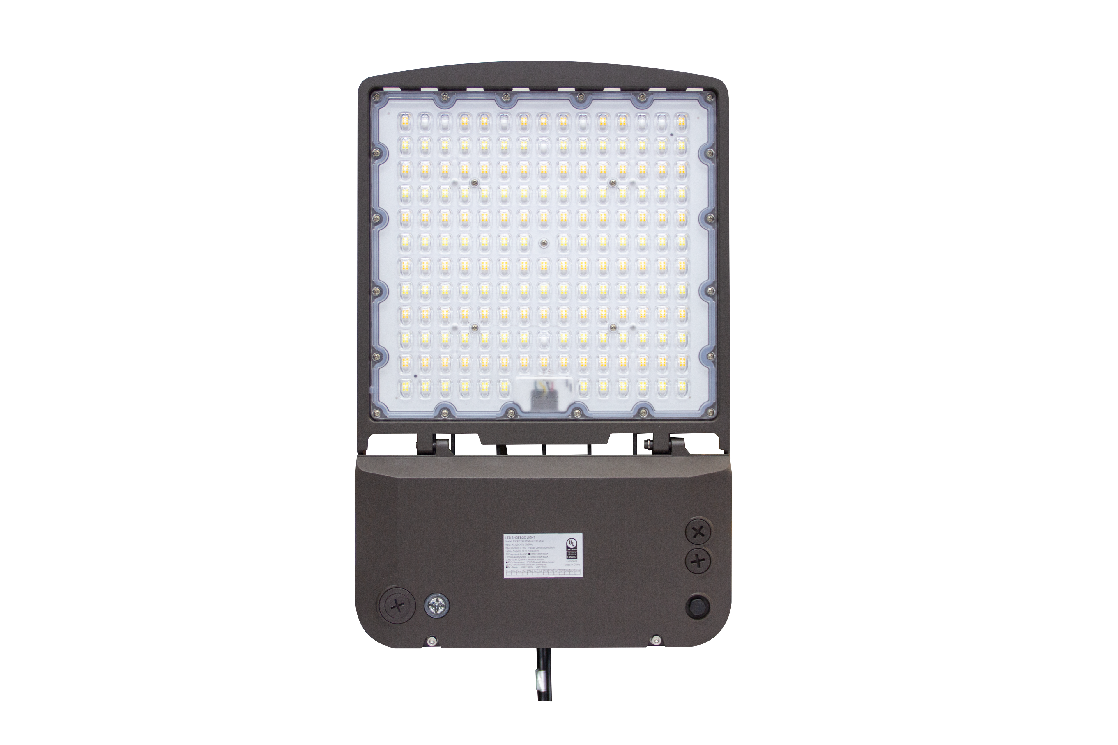 LED Area/Shoebox Light AL03 Series/150-100-70W Selectable/ 3000-4000-5000K Selectable /120-277V/ Type III-Type IV-Type V Selectable/ Photocell Pre-Installed/ DLC Premium