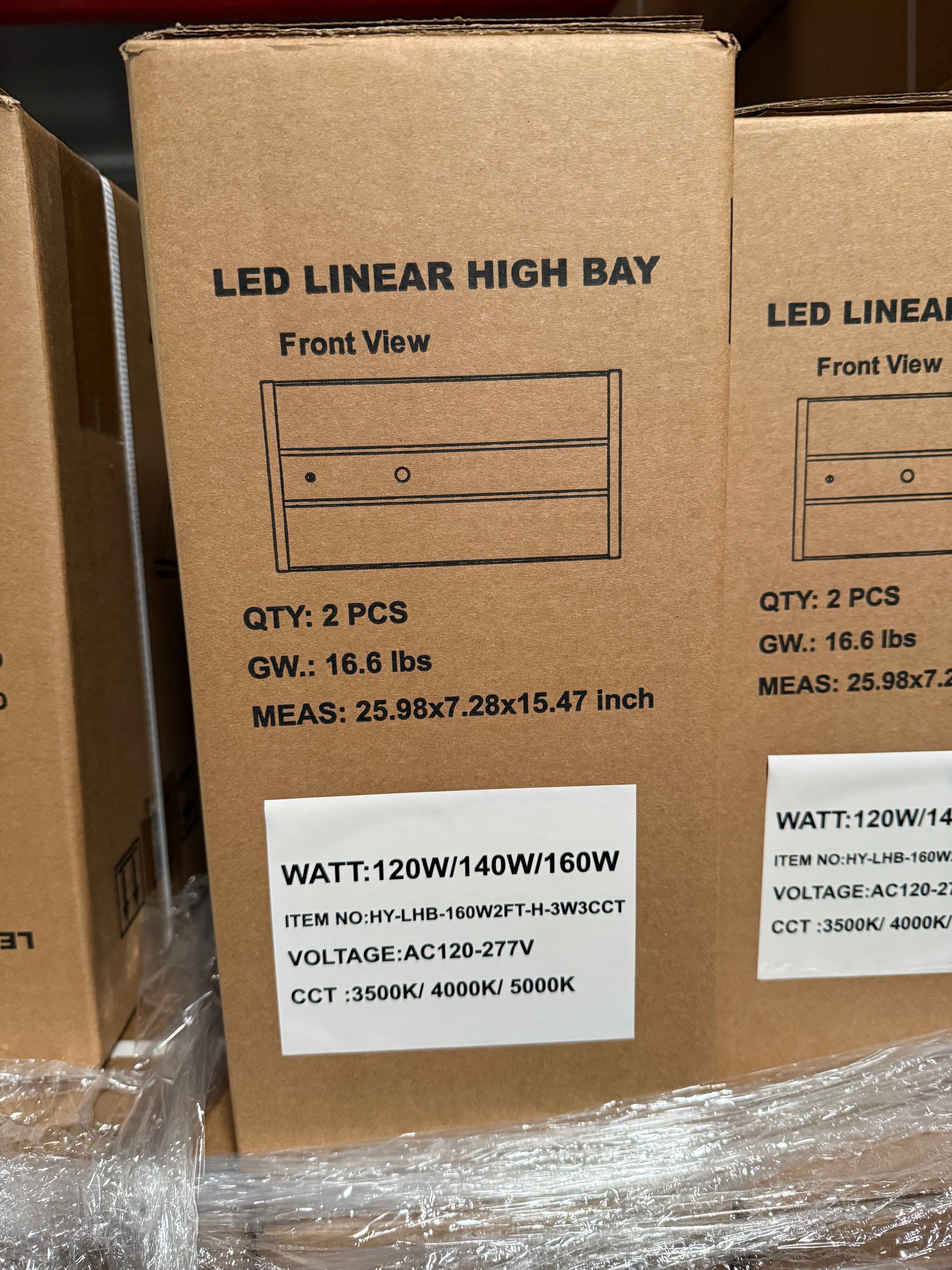 LED Linear High High Bay 160W LHB-160W2FT-H-3W 3500K-4000K-5000K