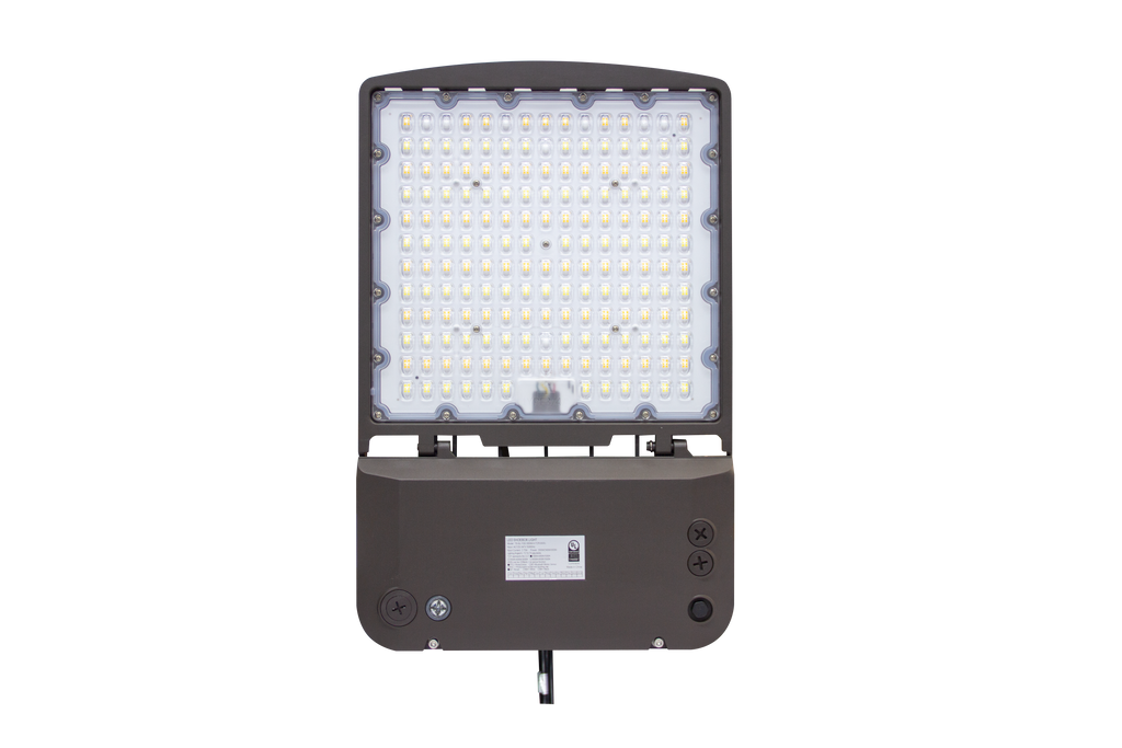 LED Area/Shoebox Light AL03 Series/300W-240W-200W Selectable/ 3000-4000-5000K Selectable /120-277V/ Type III-Type IV-Type V Selectable/ Photocell Pre-Installed/ DLC Premium