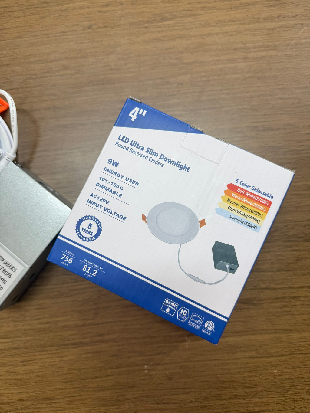 LED Canless Recessed Ultra Slim Downlights Round/4" /9W / 5 CCT Tunable (27K/35K/40K/50K/65K)