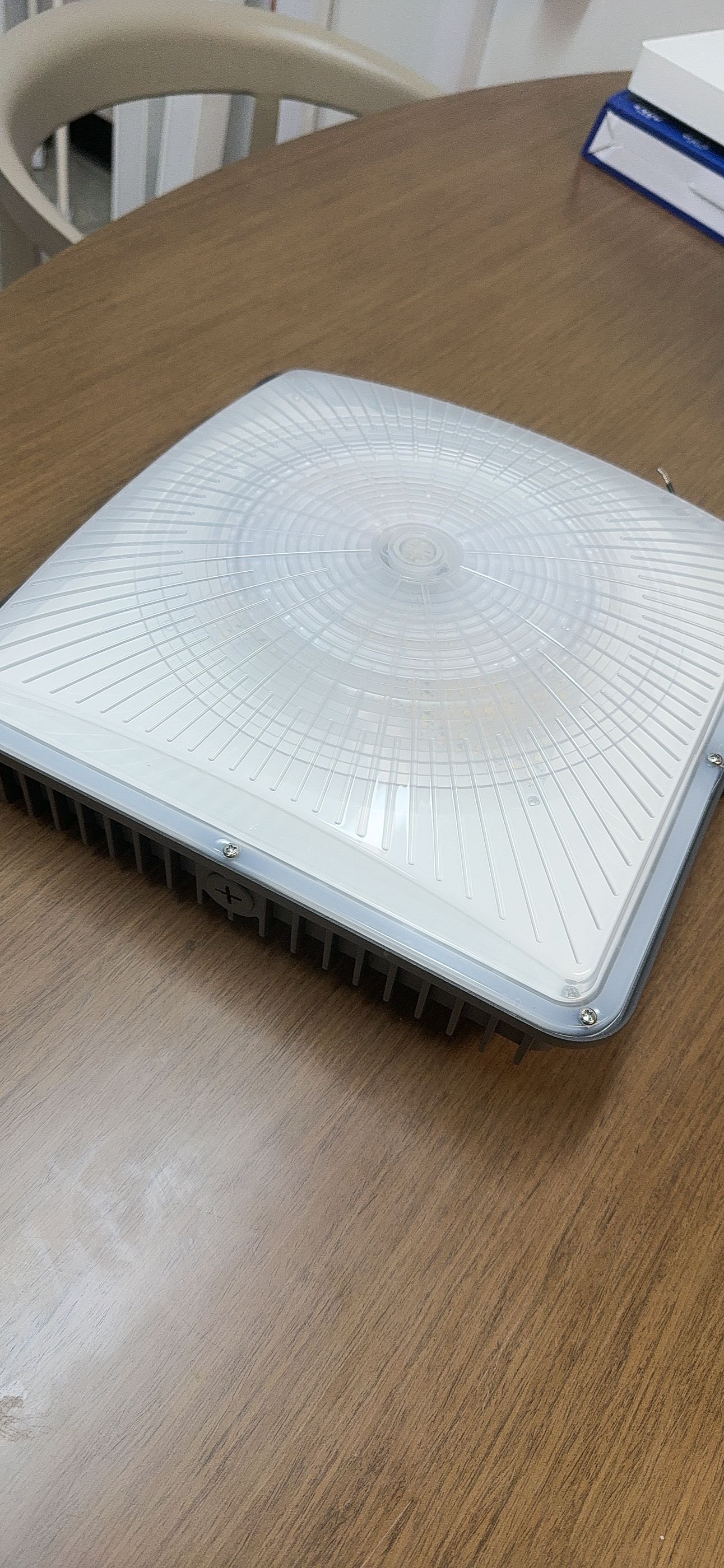 LED Garage Canopy 120-100-80W Selectable/ 3500-5000-6500K Selectable/120-277V/ WIth Sensor Base