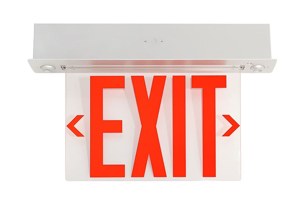LED Emergency Lights Edge Lit Exit Sign See Through Clear Lens/ Univerasl Mount/ 120-277V/ New York City Approved 8" Letters