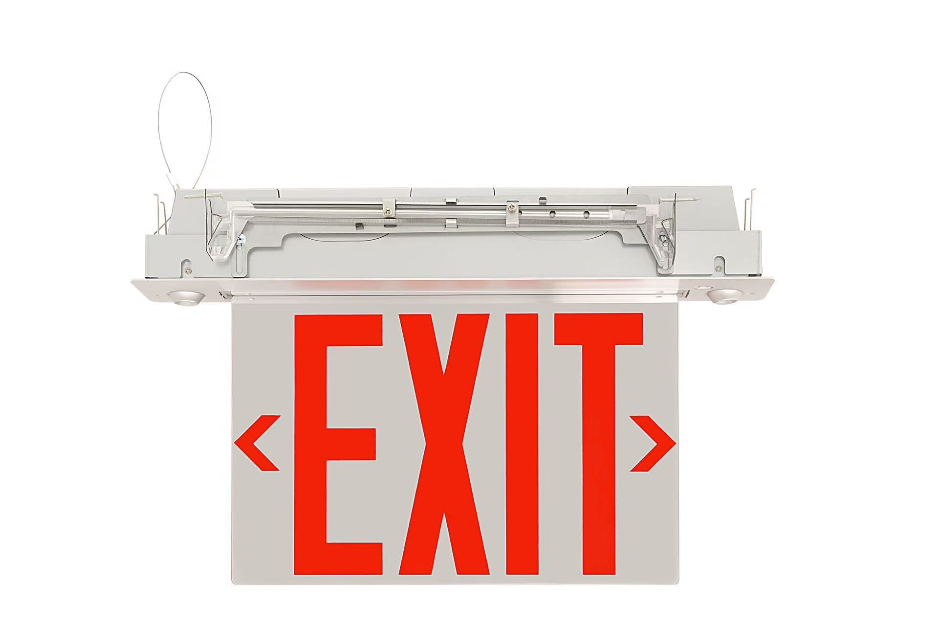 LED Emergency Lights Edge Lit Exit Sign See Through Clear Lens/ Univerasl Mount/ 120-277V/ New York City Approved 8" Letters