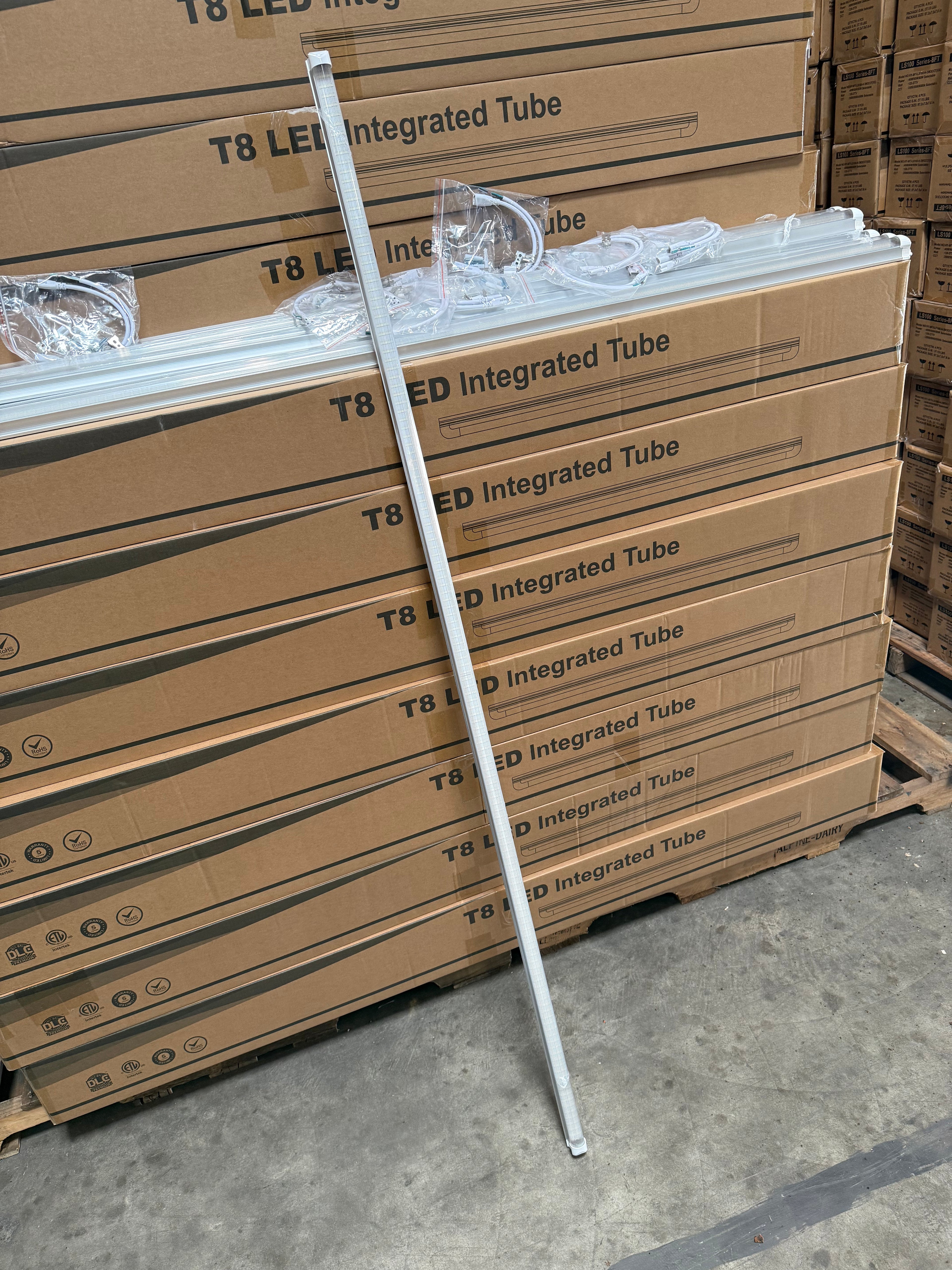 LED Integrated Tube Double LED Strip/6FT/ 48W/ 6500K/ Strip Cover/ T8INT-6FT-48W-65K(S)