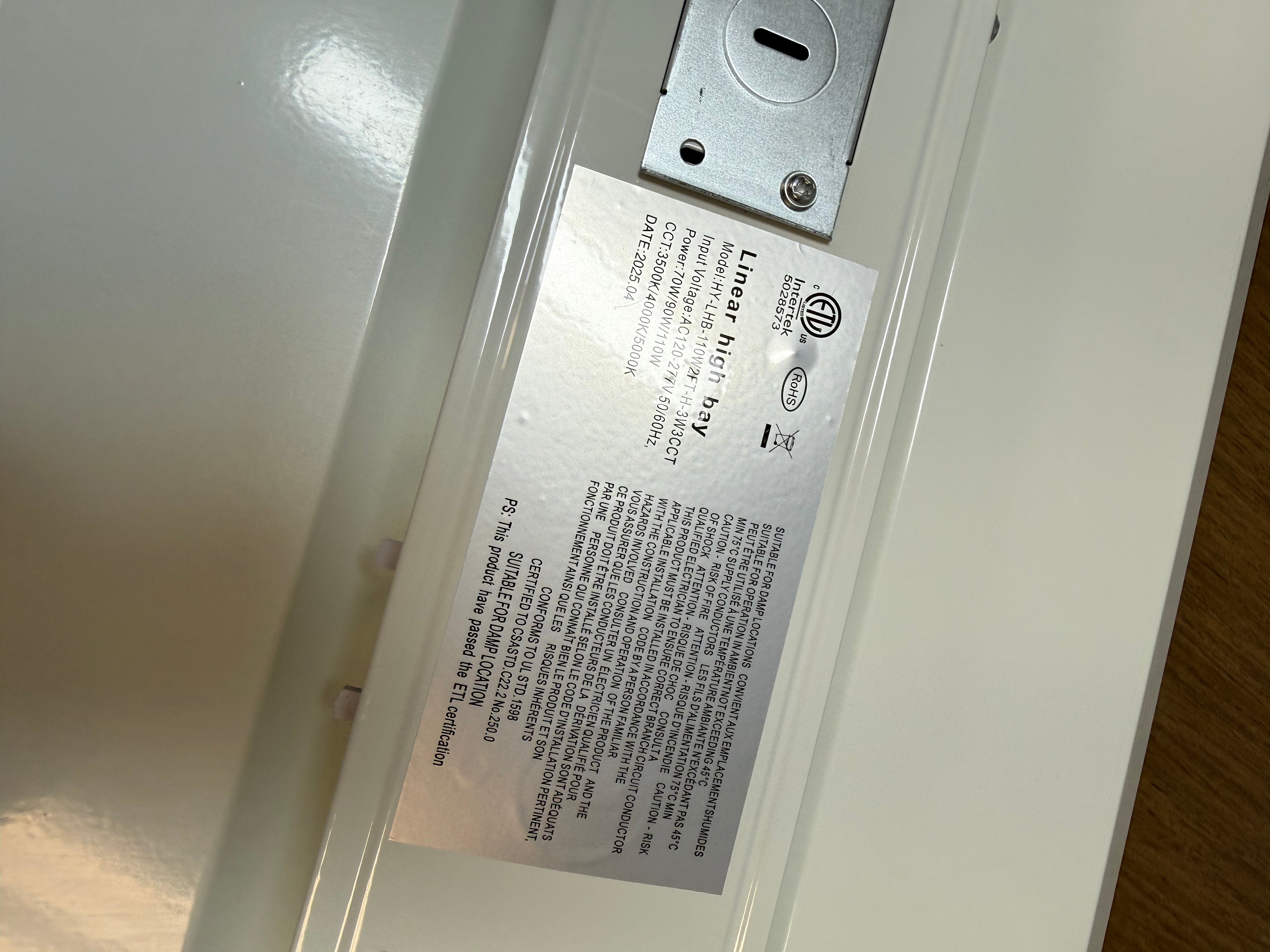 LED Linear High High Bay 110W 2FT LHB-110W2FT-H-3W3CCT
