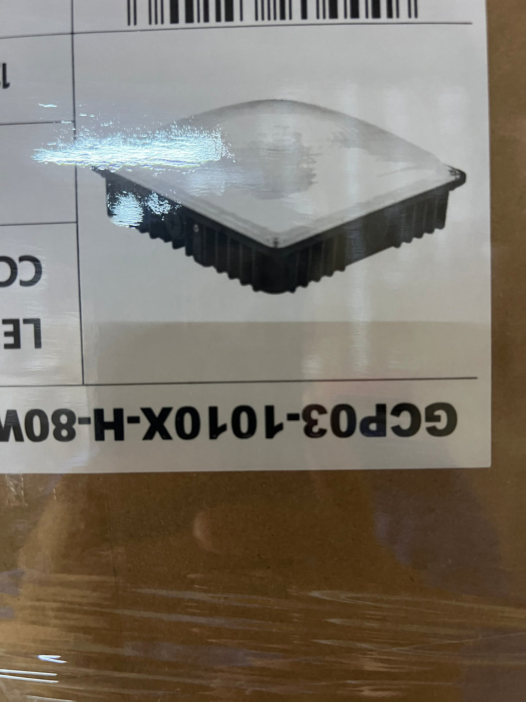 LED Garage Canopy 80-60-40W Selectable/ 3500-5000-6500K Selectable/120-277V/ WIth Sensor Base