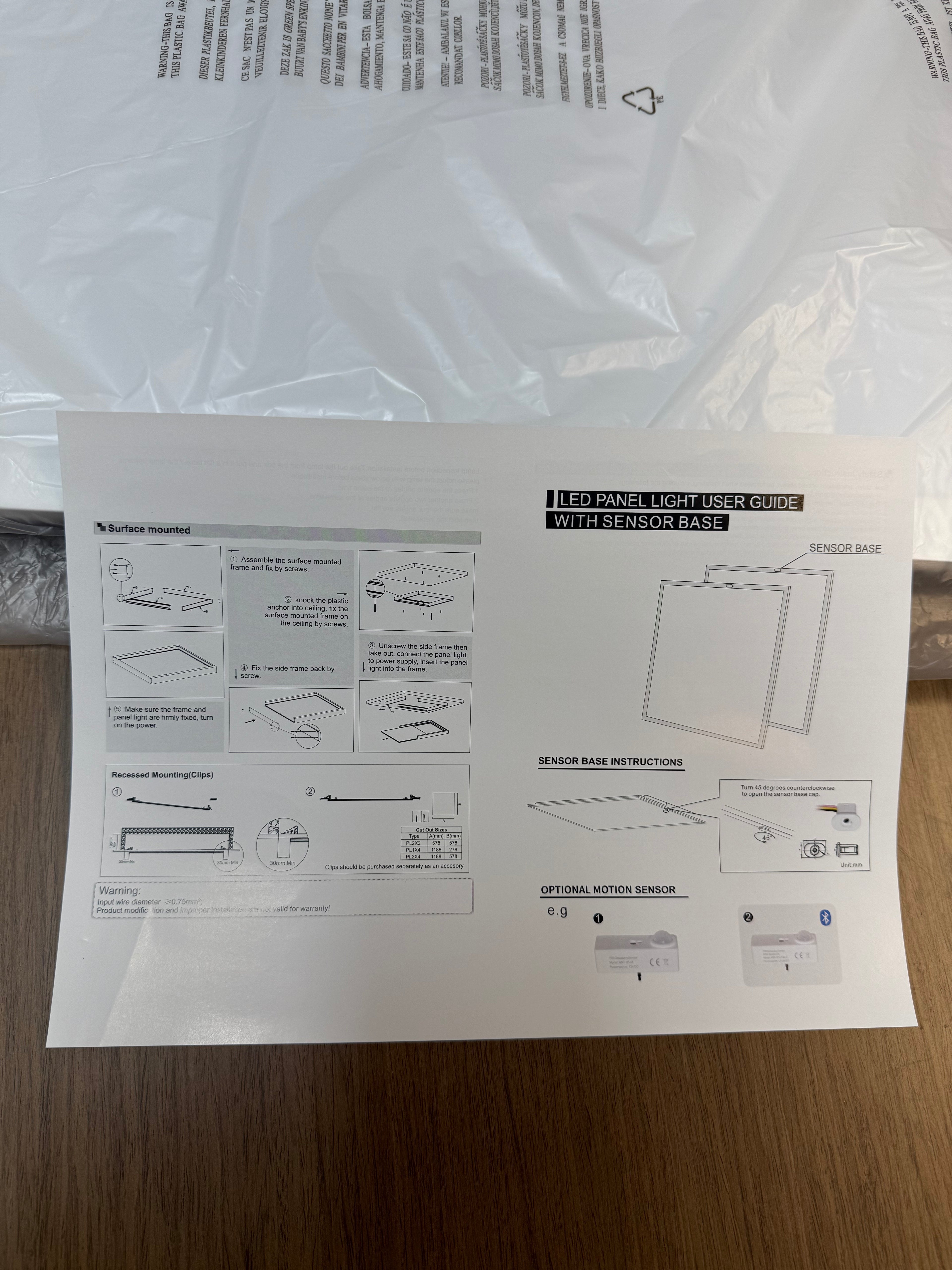 LED Panel Backlit 2x4/72W PB2-2X4-72W-H-TWCCT(XX) Sensor Base