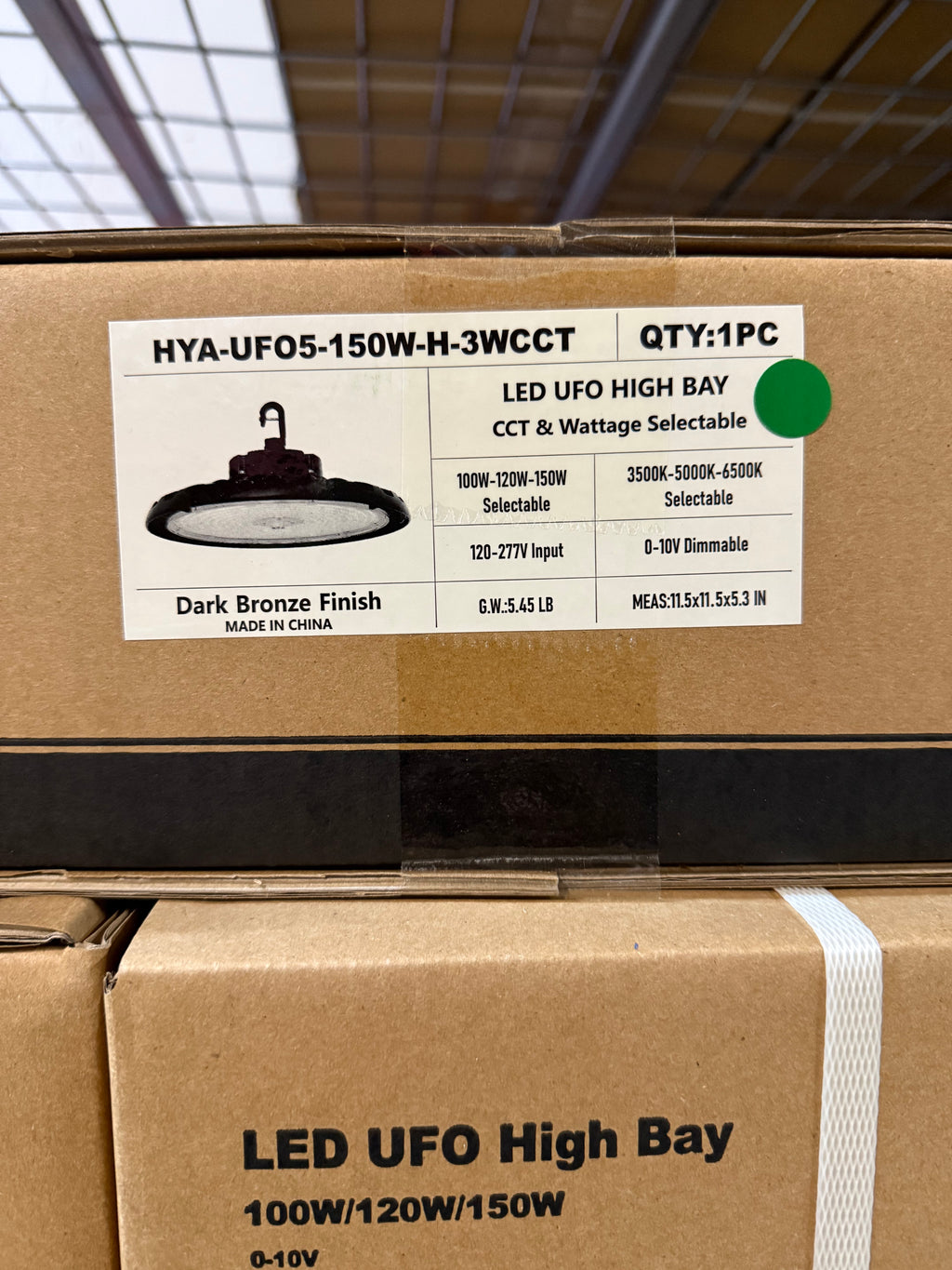 LED UFO5 Highbay Watt 150W UFO5-150W-H-3WCCT