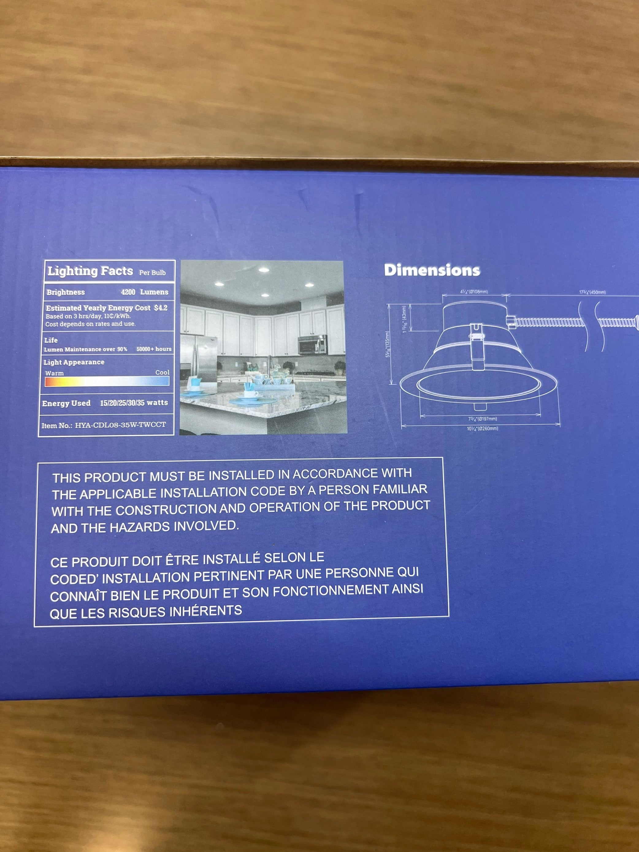 LED Commercial Downlight-CDL Series 8"/ 15W-20W-25W-30W-35W Selectable/ 2700-3000-3500-4000-5000K/ 4200LM