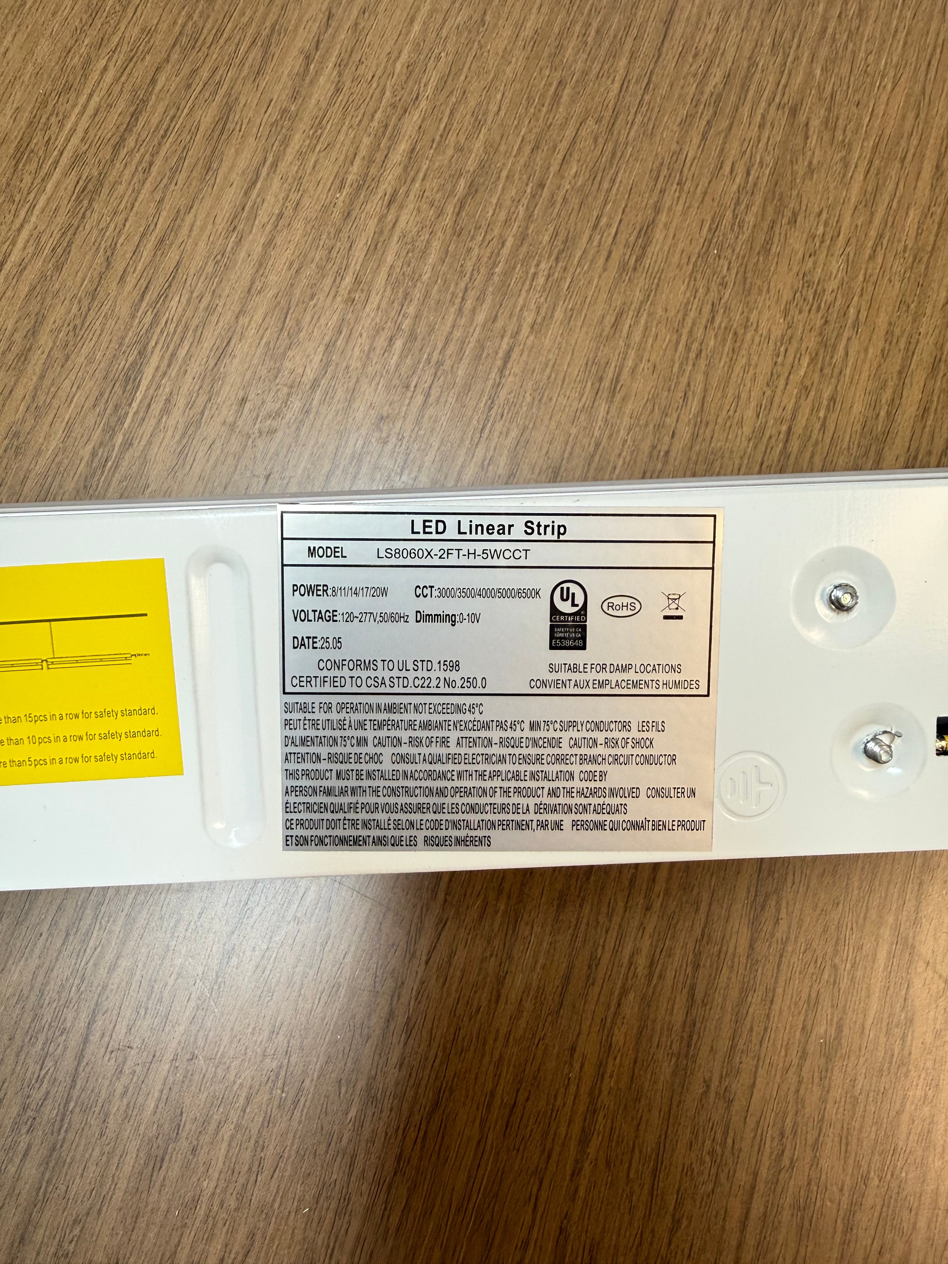 LED Linear Strip LS8060 Series 2FT/ 20W LS8060X-2FT-H-5W5CCT