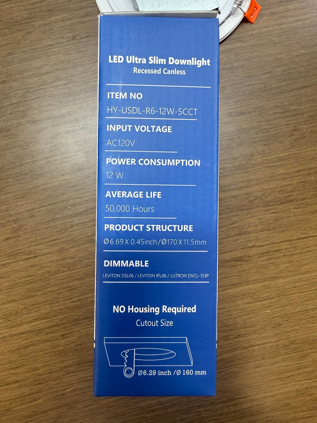 LED Canless Recessed Ultra Slim Downlights Round/6" /12W /5 CCT Tunable (27K/35K/40K/50K/65K)/ 1000LM
