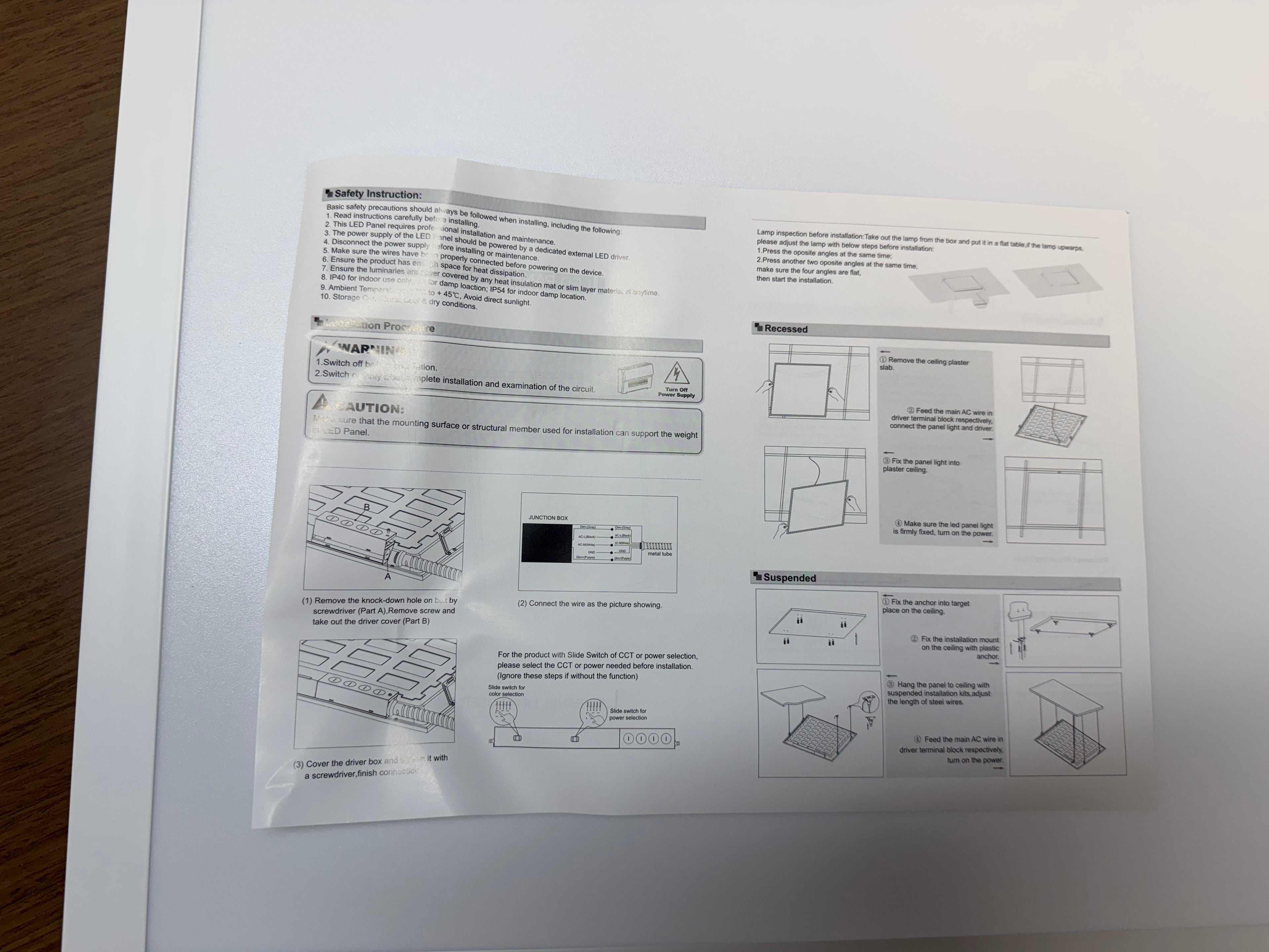 LED Panel Backlit 2x2/40W PB2-2X2-40W-H-TWCCT