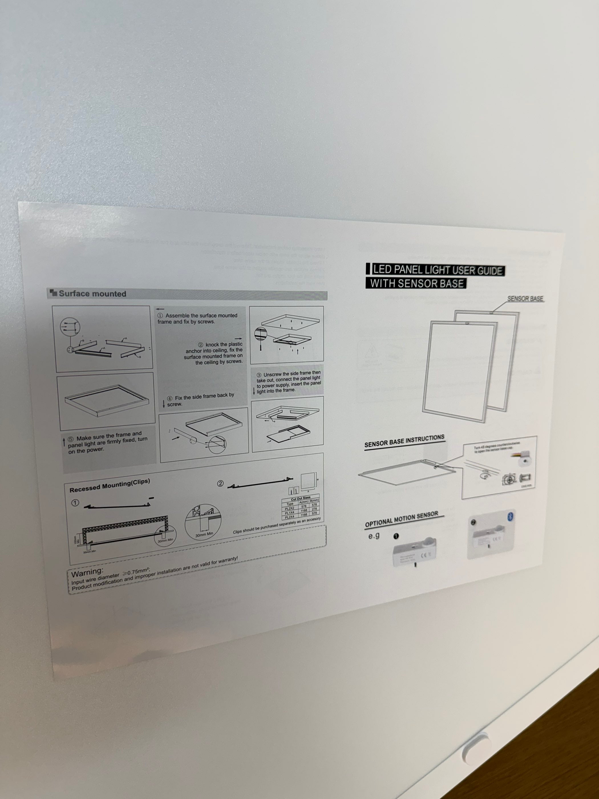LED Panel Backlit 2x2/PB2-40W-H-TWCCT(XX) Sensor Base