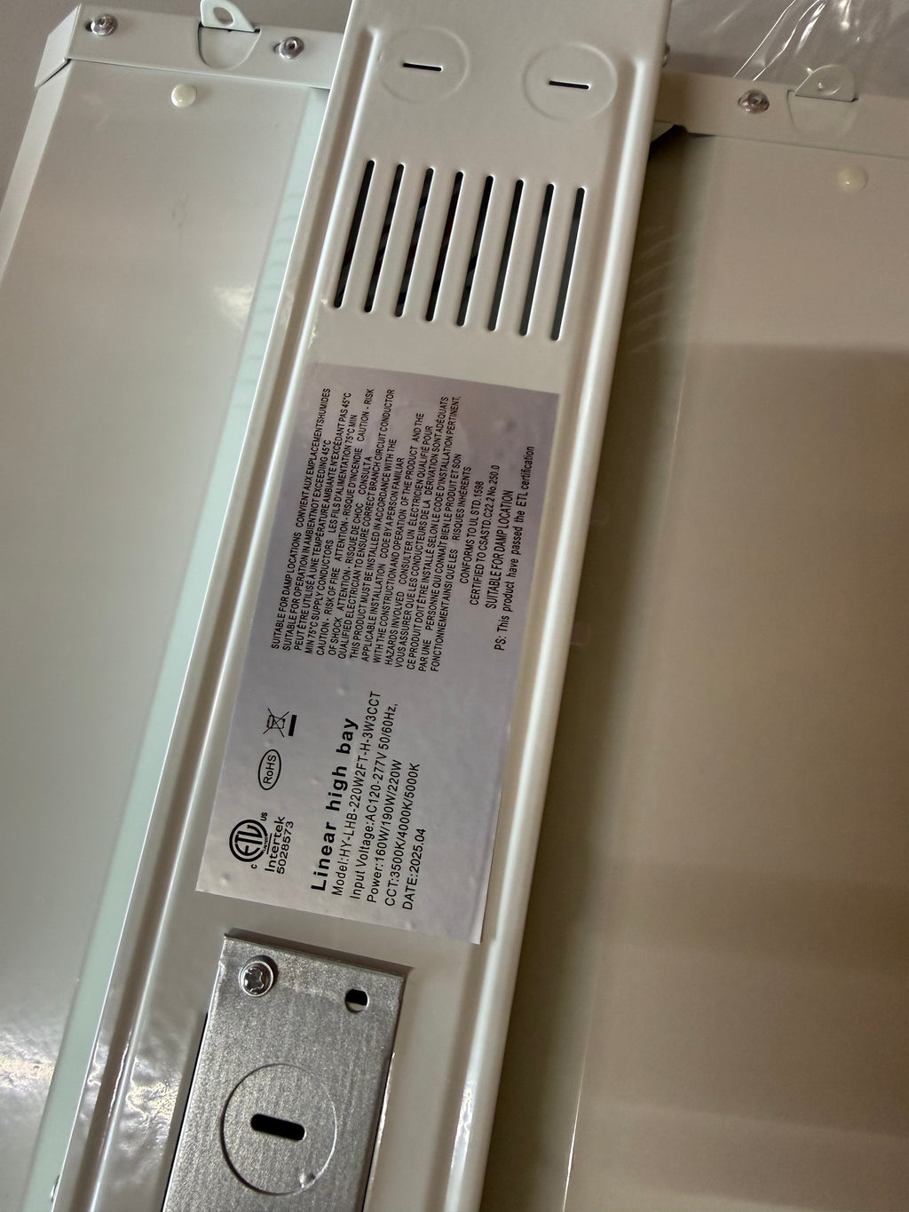 LED Linear High Bay LHB-220W 2FT-H-220-190-160W Selectable 3500K-4000K-5000K Selectable