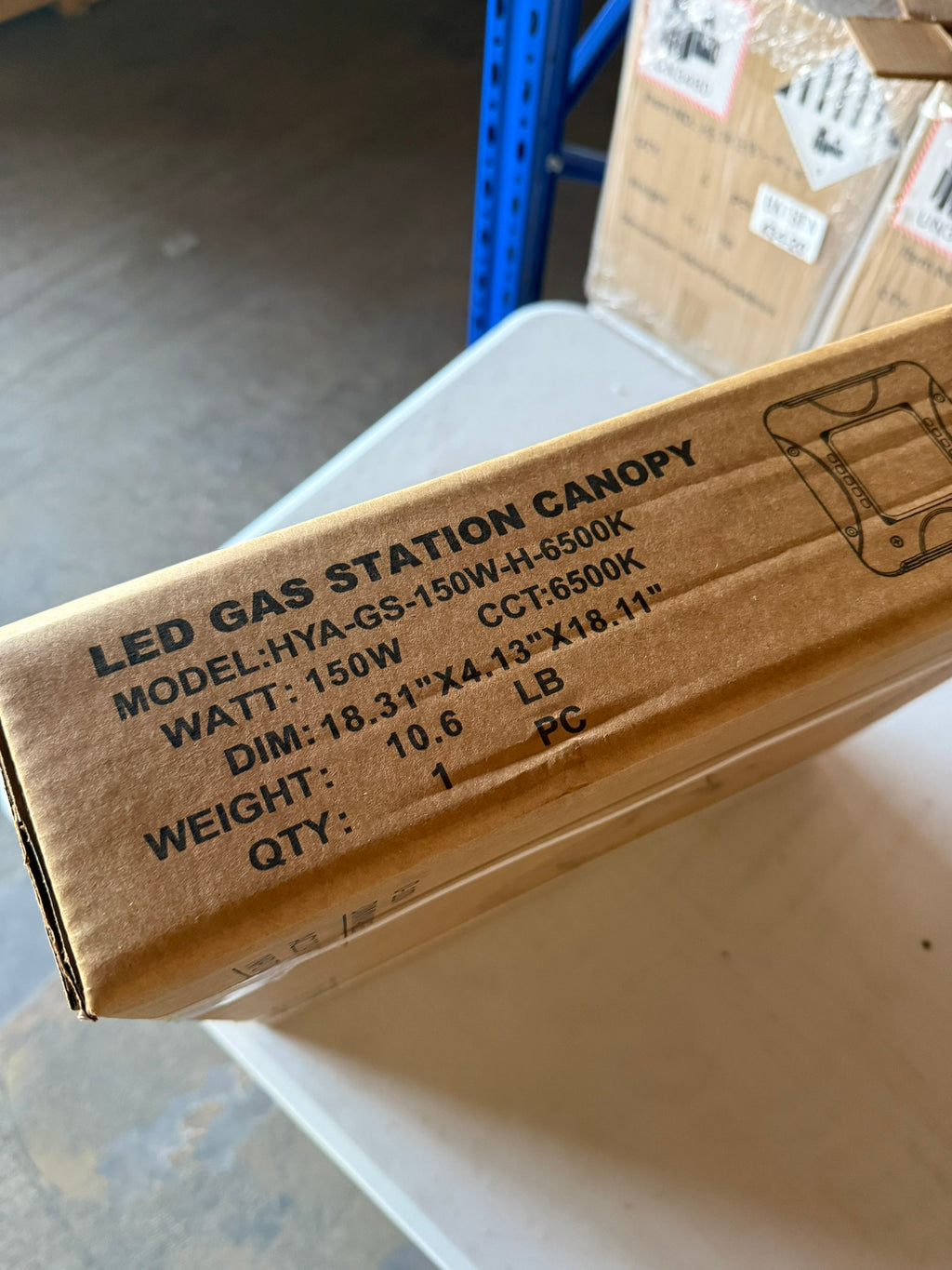 LED GAS STATION CANOPY 150W 6500K 120-277V