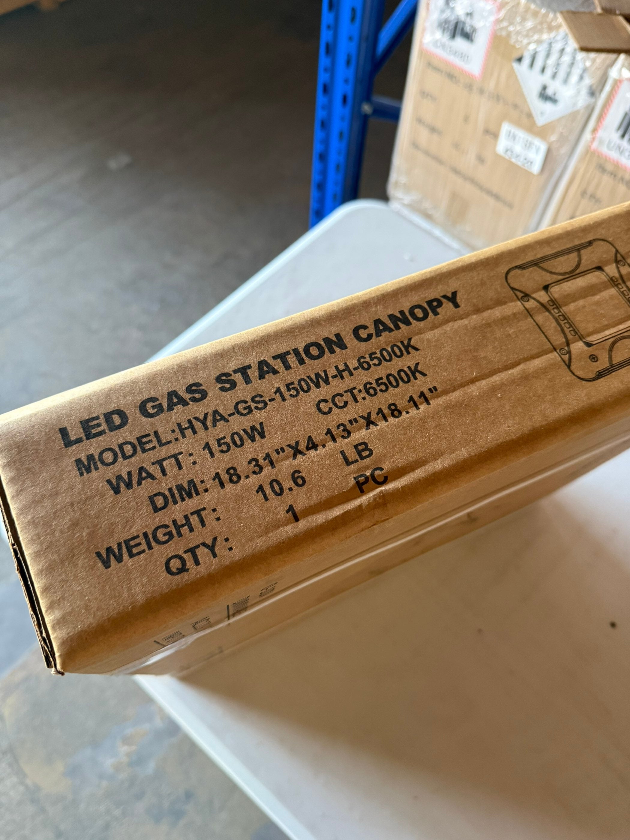 LED GAS STATION CANOPY 150W 6500K 120-277V