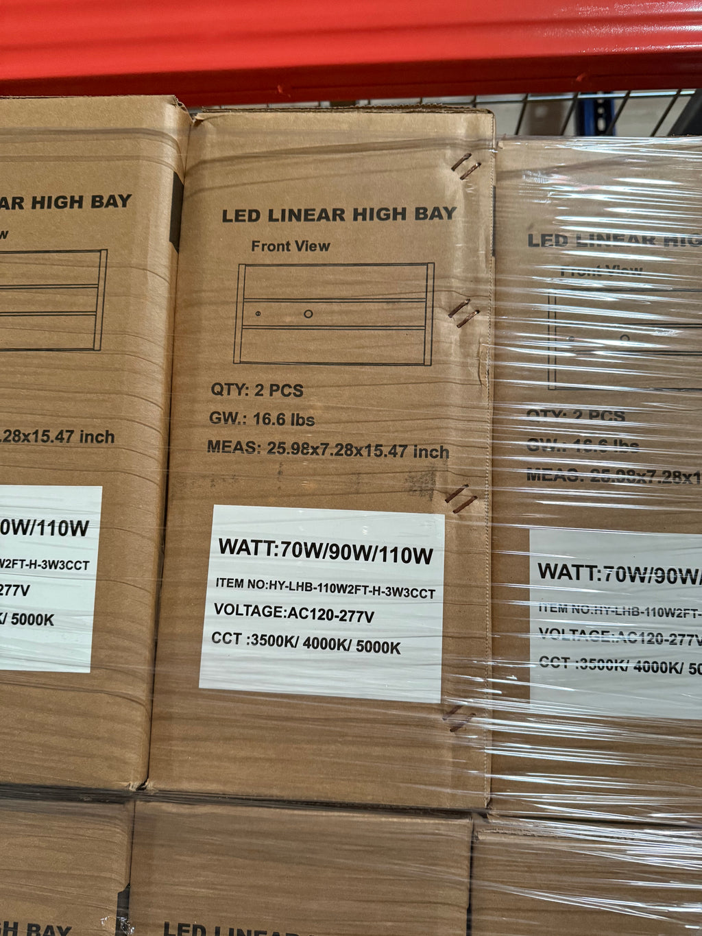 LED Linear High High Bay 110W 2FT LHB-110W2FT-H-3W3CCT