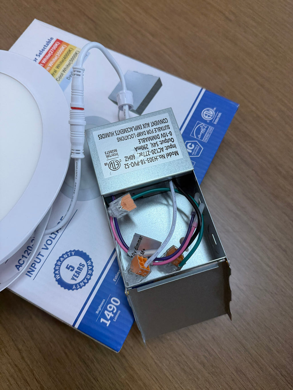 LED Canless Recessed Ultra Slim Downlights Round/6" /12W /5 CCT Tunable (27K/35K/40K/50K/65K)/ 1000LM