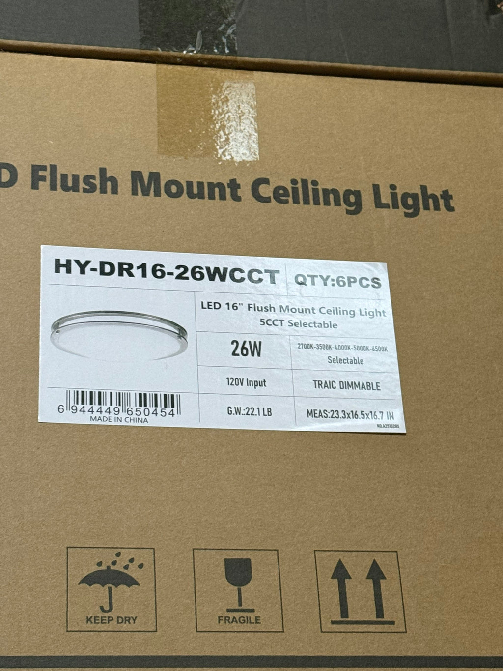 LED Flush Mount Ceiling Light Double Ring Style/16"/26W/CCT:2700/3500/4000/5000/6500K DR16-26W-CCT (16")