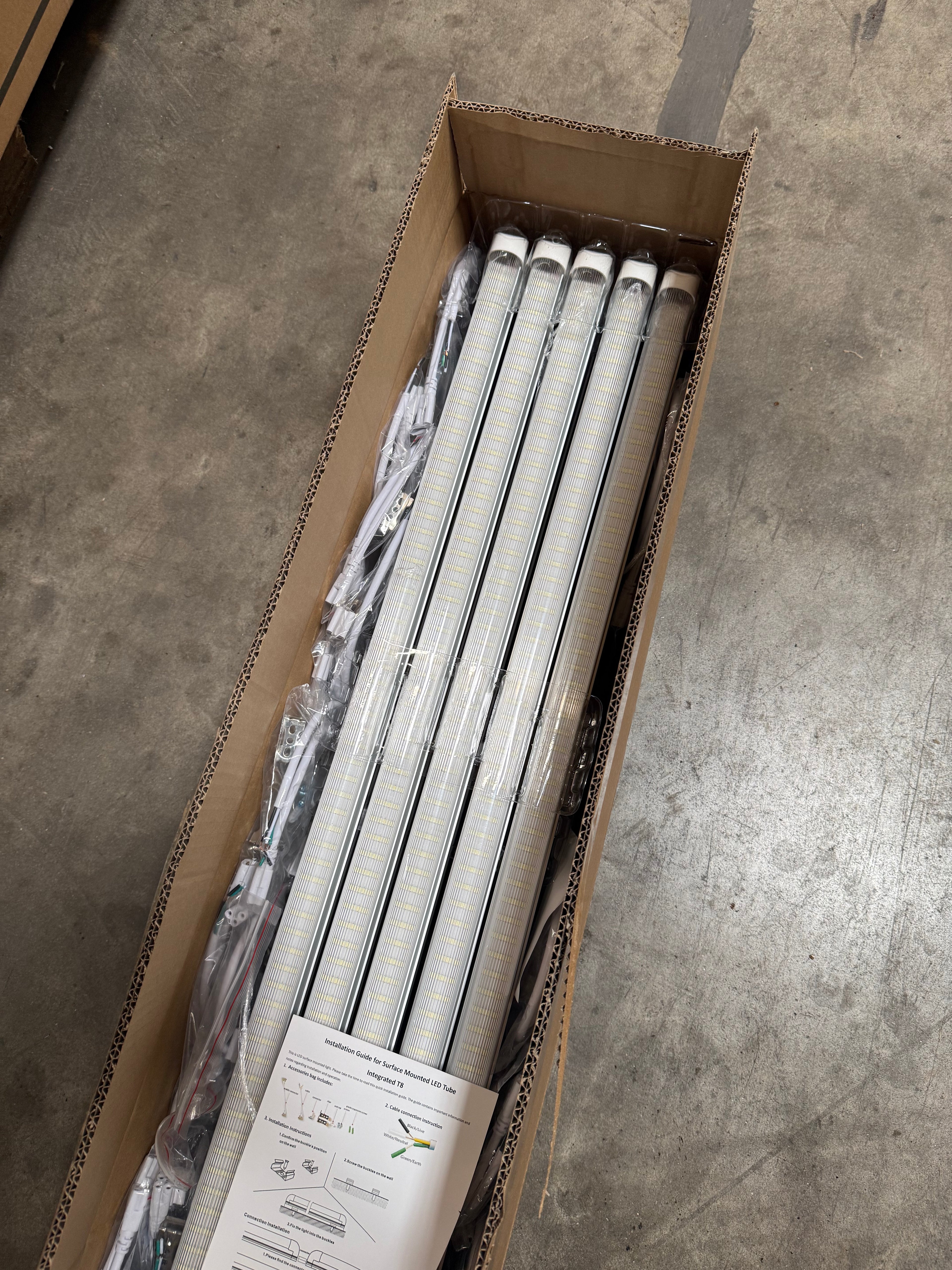 LED Integrated Tube Double LED Strip/6FT/ 48W/ 6500K/ Strip Cover/ T8INT-6FT-48W-65K(S)