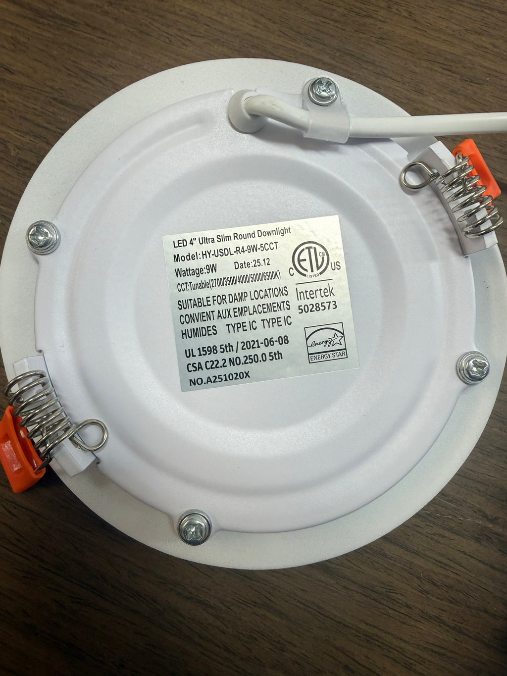 LED Canless Recessed Ultra Slim Downlights Round/4" /9W / 5 CCT Tunable (27K/35K/40K/50K/65K)