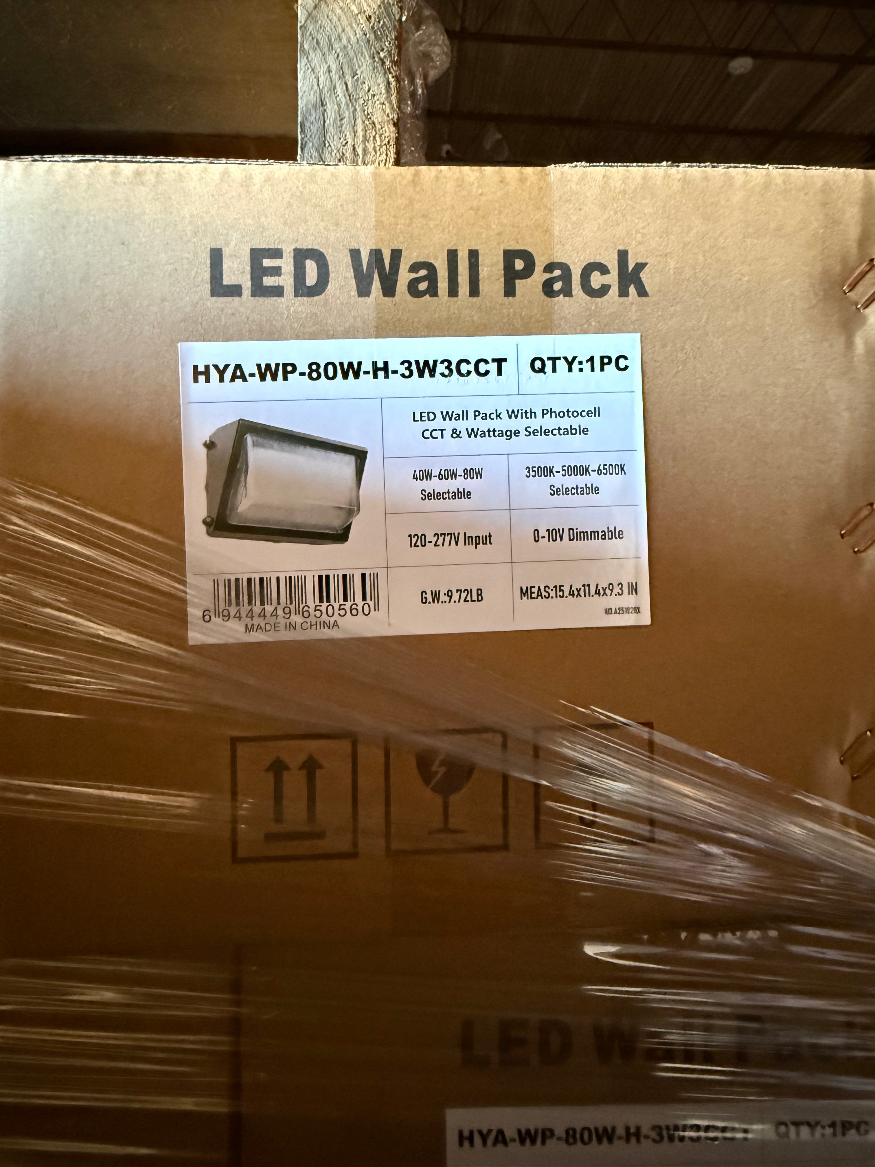 LED Wall Pack 80W WP-80W-H-3W3CCT Photocell Included
