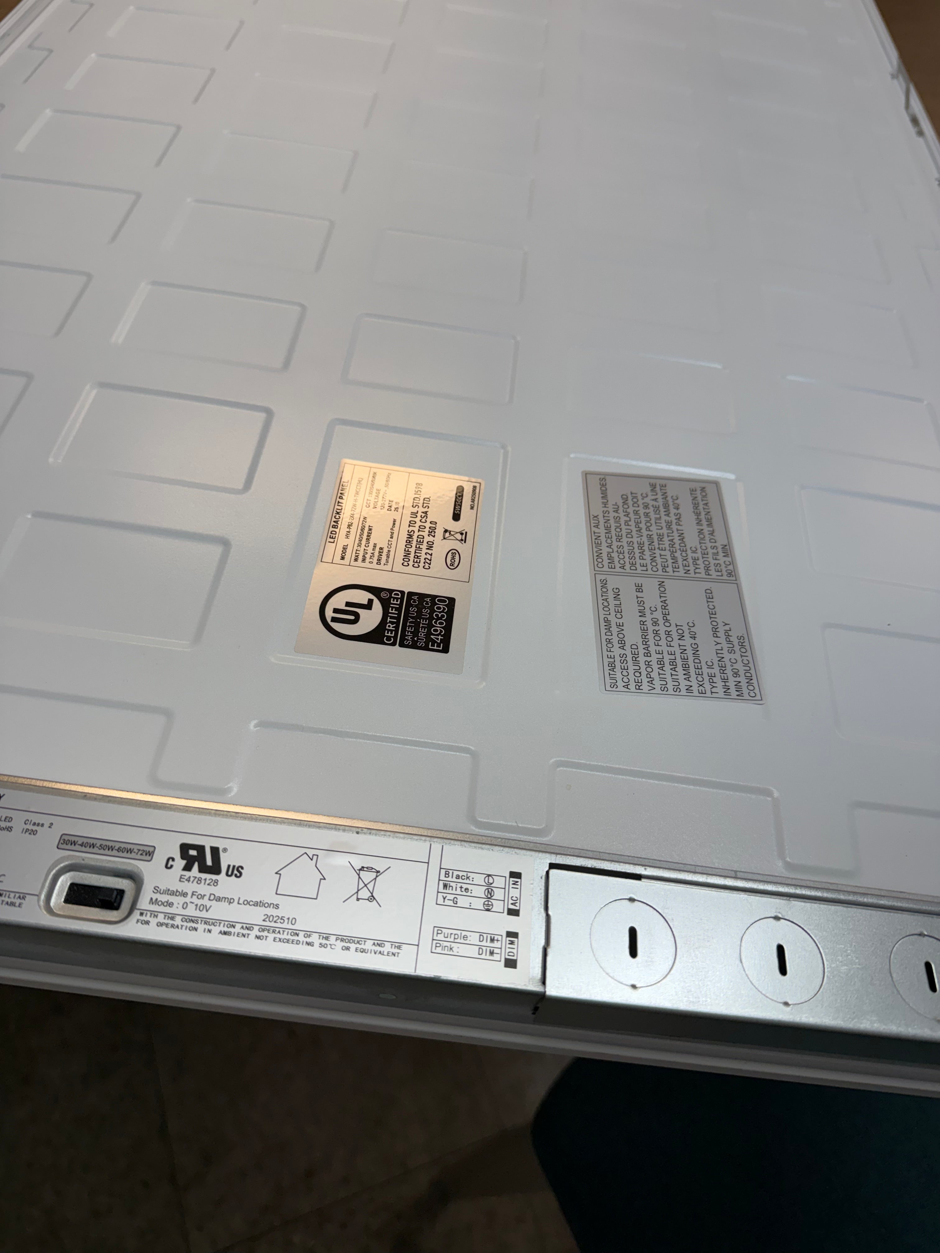LED Panel Backlit 2x4/ 72W PB2-2X4-72W-H-TWCCT(HL)