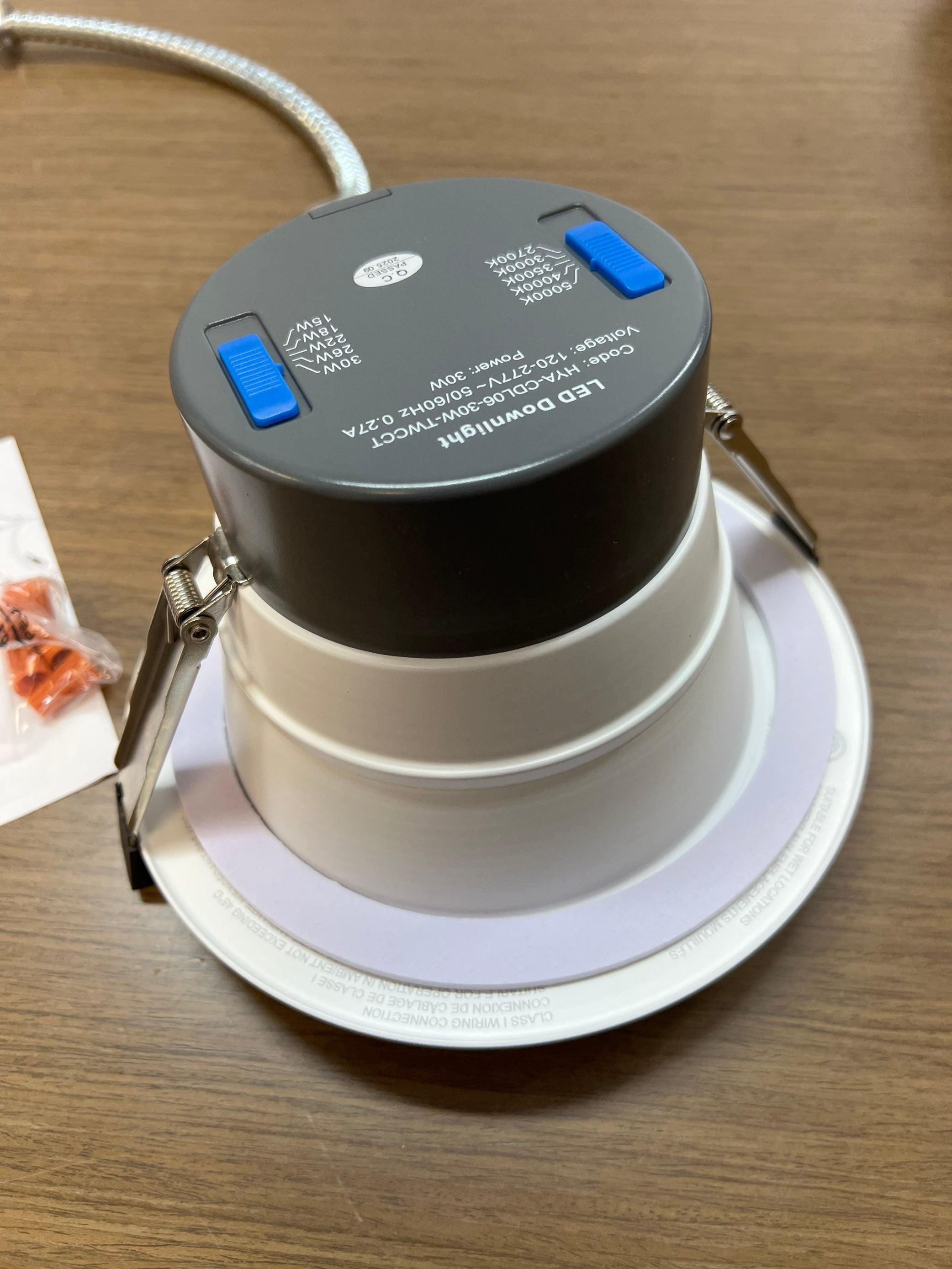 LED Commercial Downlight-CDL Series 6"/ 15W-18W-22W-26W-30W Selectable/ 2700-3000-3500-4000-5000K/ 3100LM