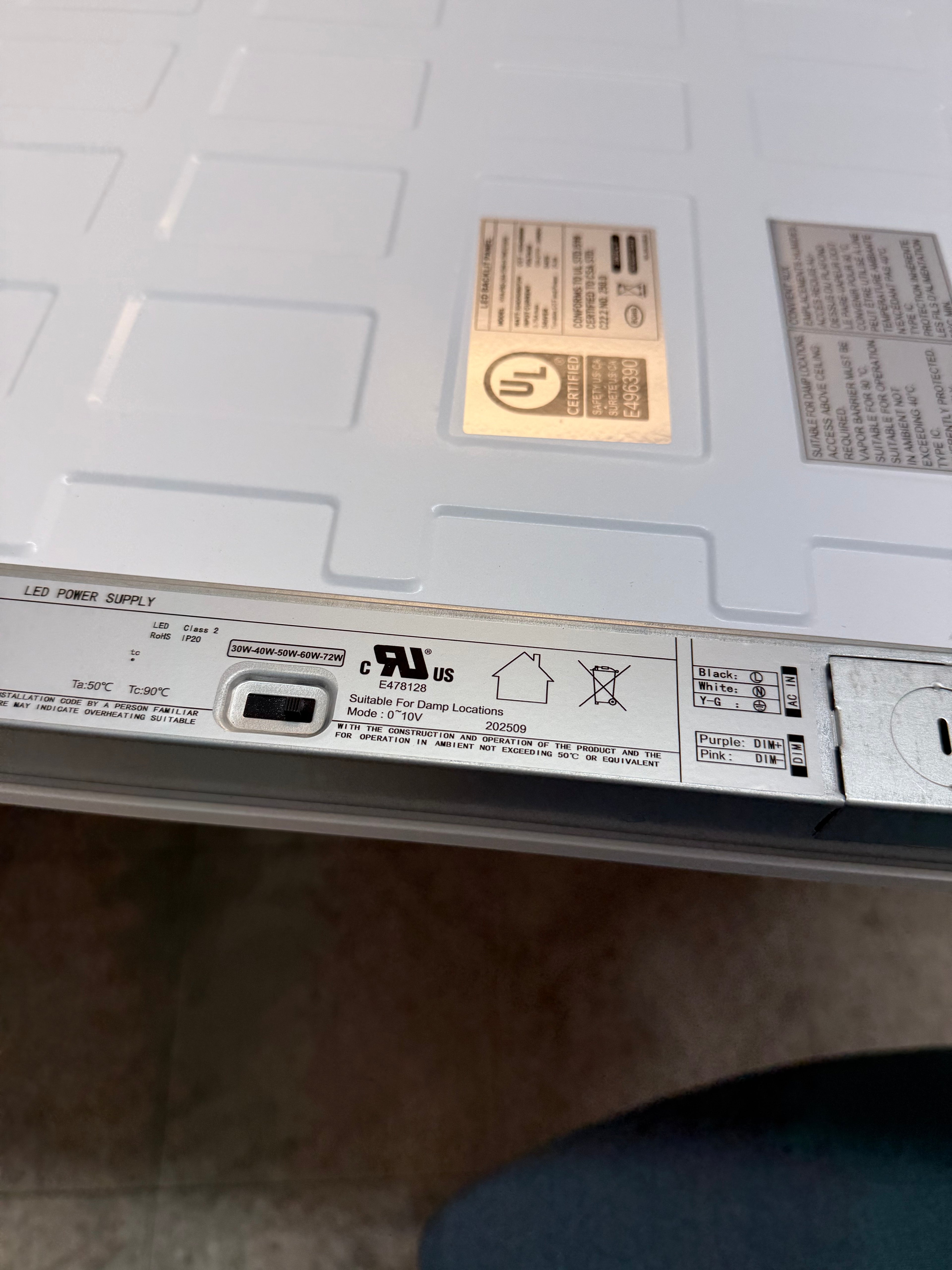 LED Panel Backlit 2x4/72W PB2-2X4-72W-H-TWCCT(XX) Sensor Base