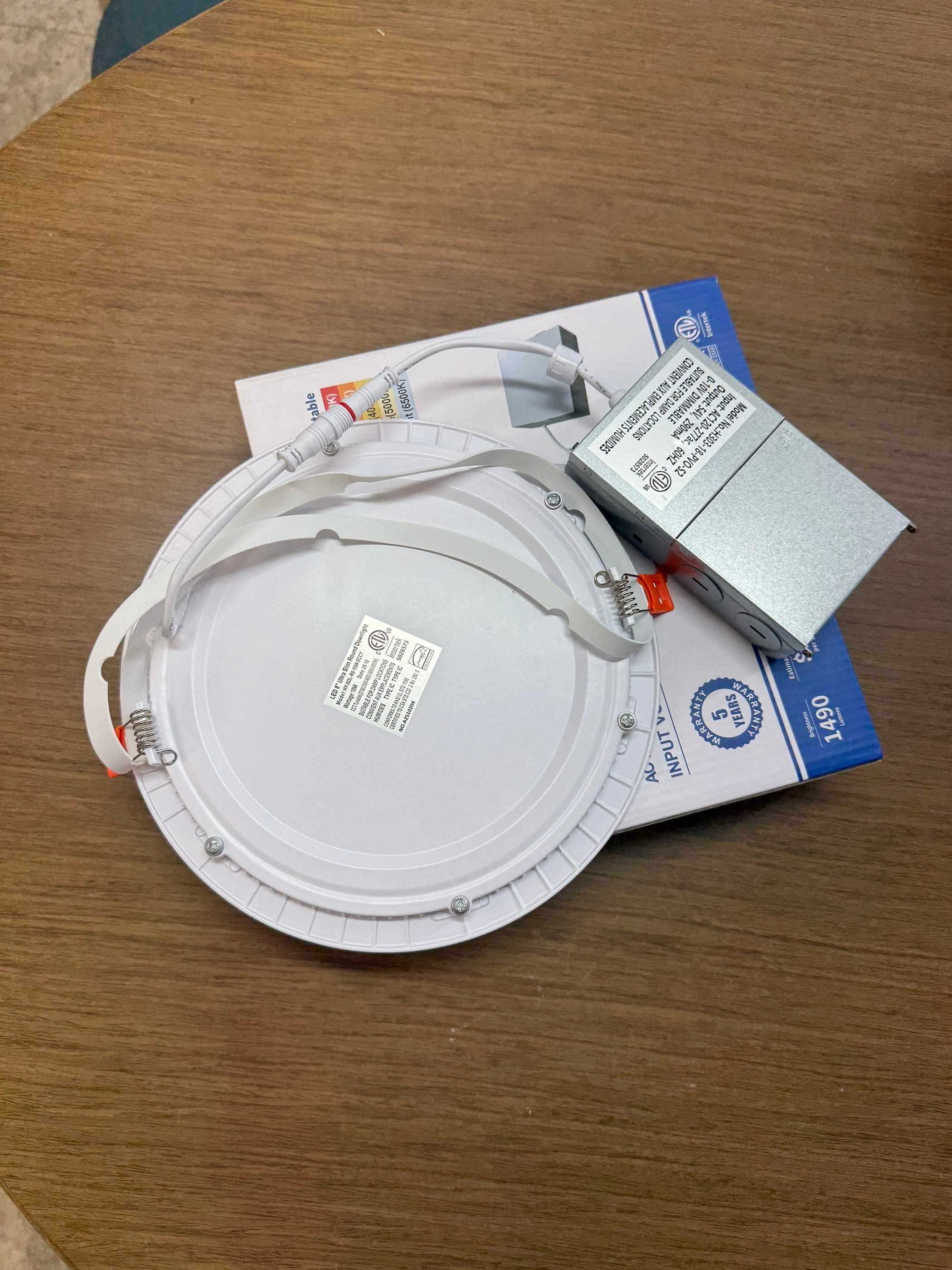 LED Canless Recessed Ultra Slim Downlights Round/6" /12W /5 CCT Tunable (27K/35K/40K/50K/65K)/ 1000LM