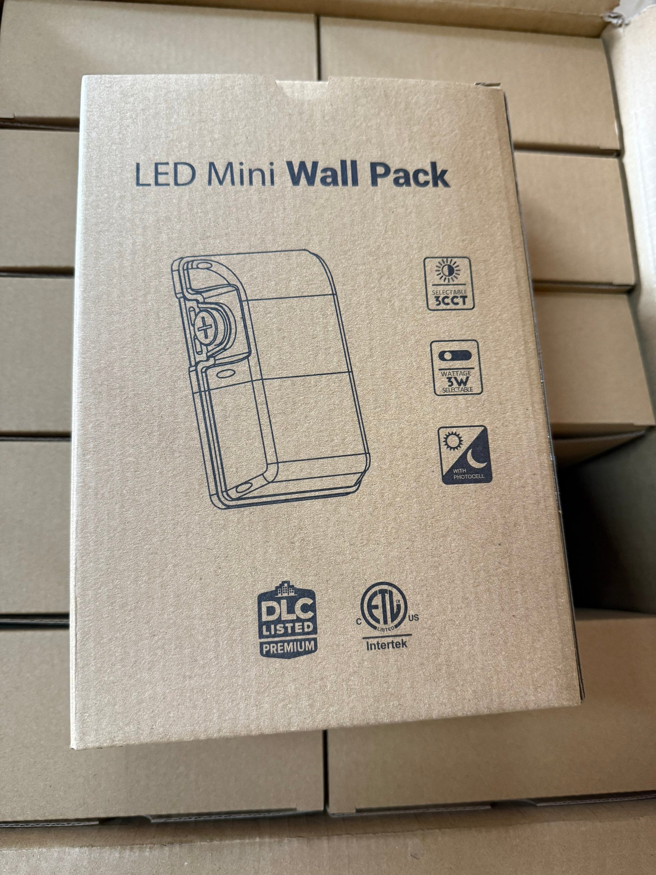 LED MINI WALL PACK with photocell 15/20/25W 3500/5000/6500K AC120-277V MWP-962-3W3CCT
