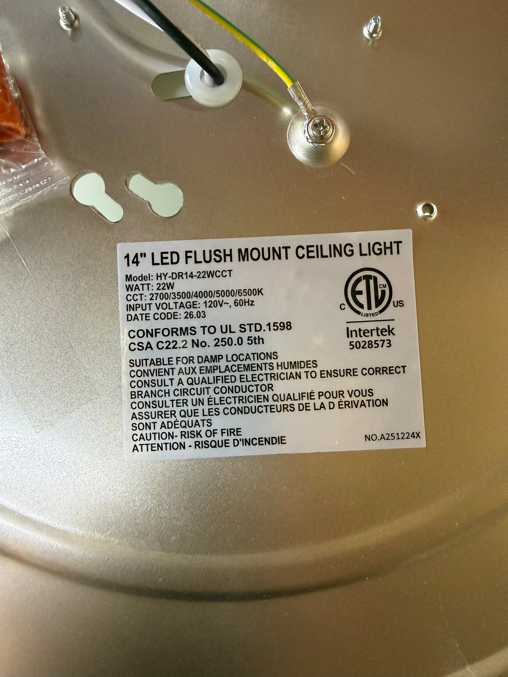 LED Flush Mount Ceiling Light Double Ring Style/14"/22W/5CCT Selectable/ DR14-22W-CCT (14")