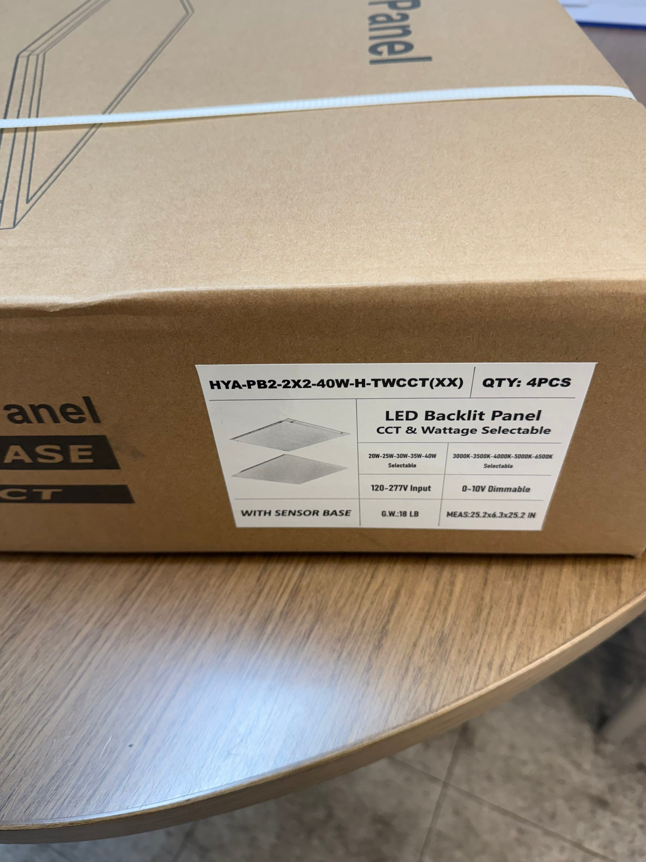 LED Panel Backlit 2x2/PB2-40W-H-TWCCT(XX) Sensor Base