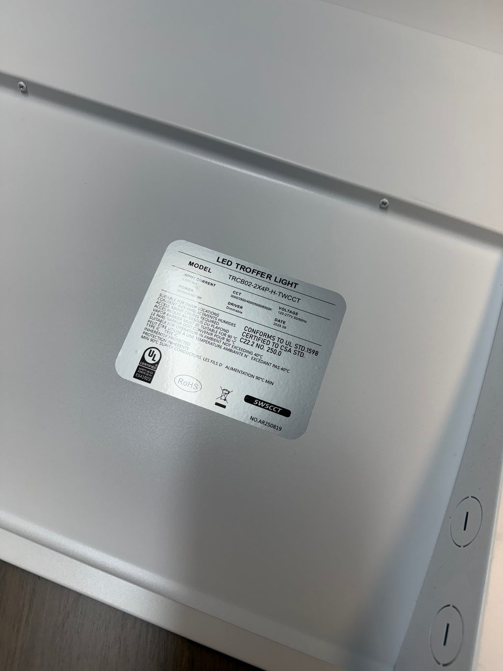 LED Troffer Center Basket TRCB02 Series 2x4/ 0-10V Dim/ Watt Adjustable(20/30/40/50/72W)/ CCT Tunable (3000/3500/4000/5000/6500K)