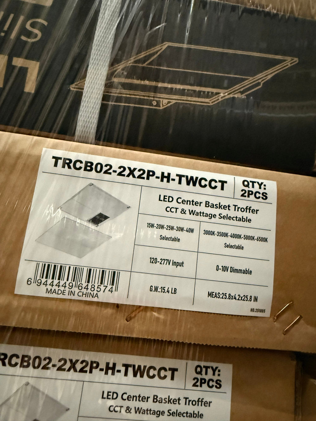 LED Troffer Center Basket TRCB02 Series 2x2/ Watt Adjustable(15/20/25/30/40W)/ CCT Tunable (3000/3500/4000/5000/6500K)