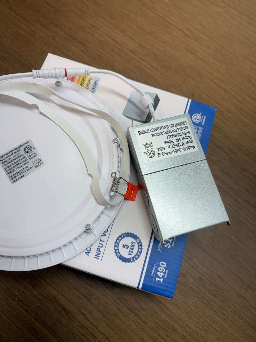 LED Canless Recessed Ultra Slim Downlights Round/8" /18W /5 CCT Tunable (27K/35K/40K/50K/65K)