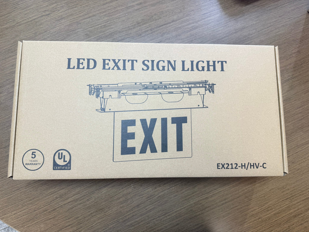 LED Emergency Lights Edge Lit Exit Sign See Through Clear Lens/ Univerasl Mount/ 120-277V/ New York City Approved 8" Letters