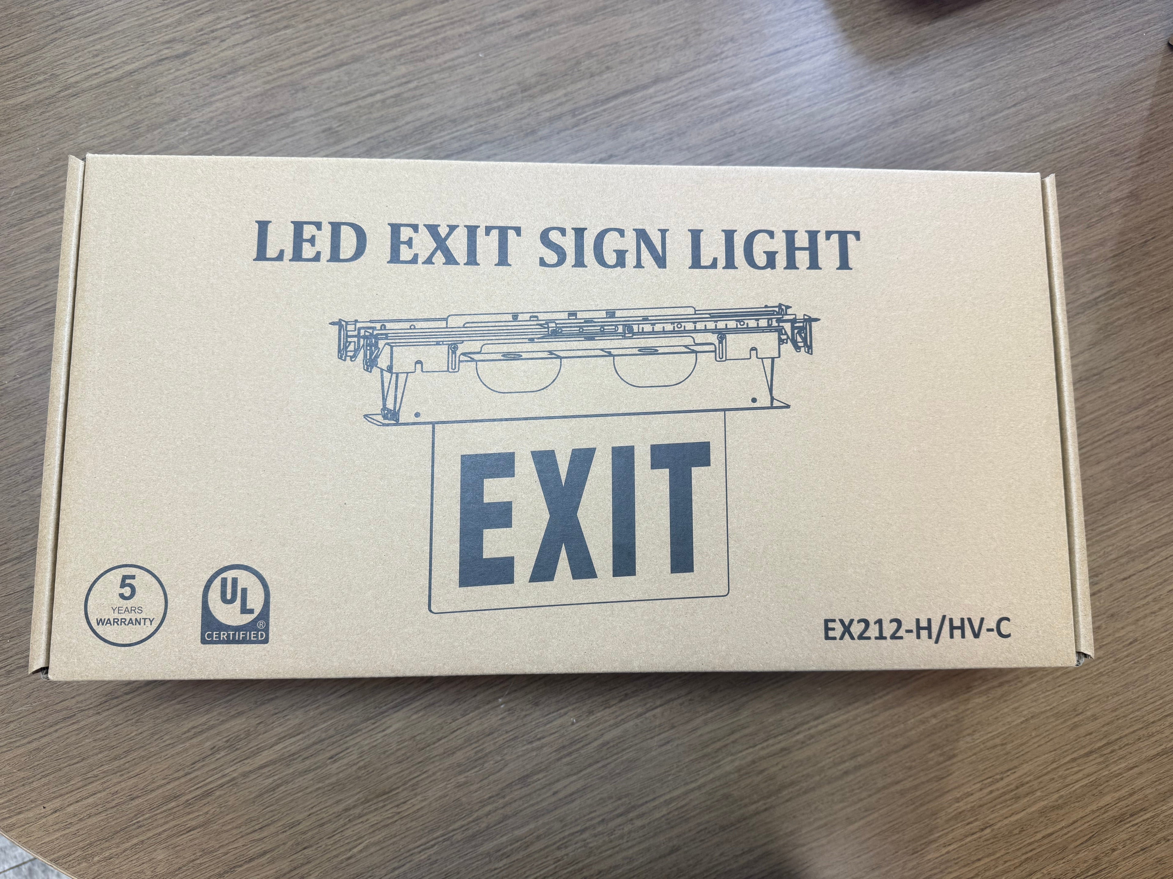 LED Emergency Lights Edge Lit Exit Sign See Through Clear Lens/ Univerasl Mount/ 120-277V/ New York City Approved 8" Letters