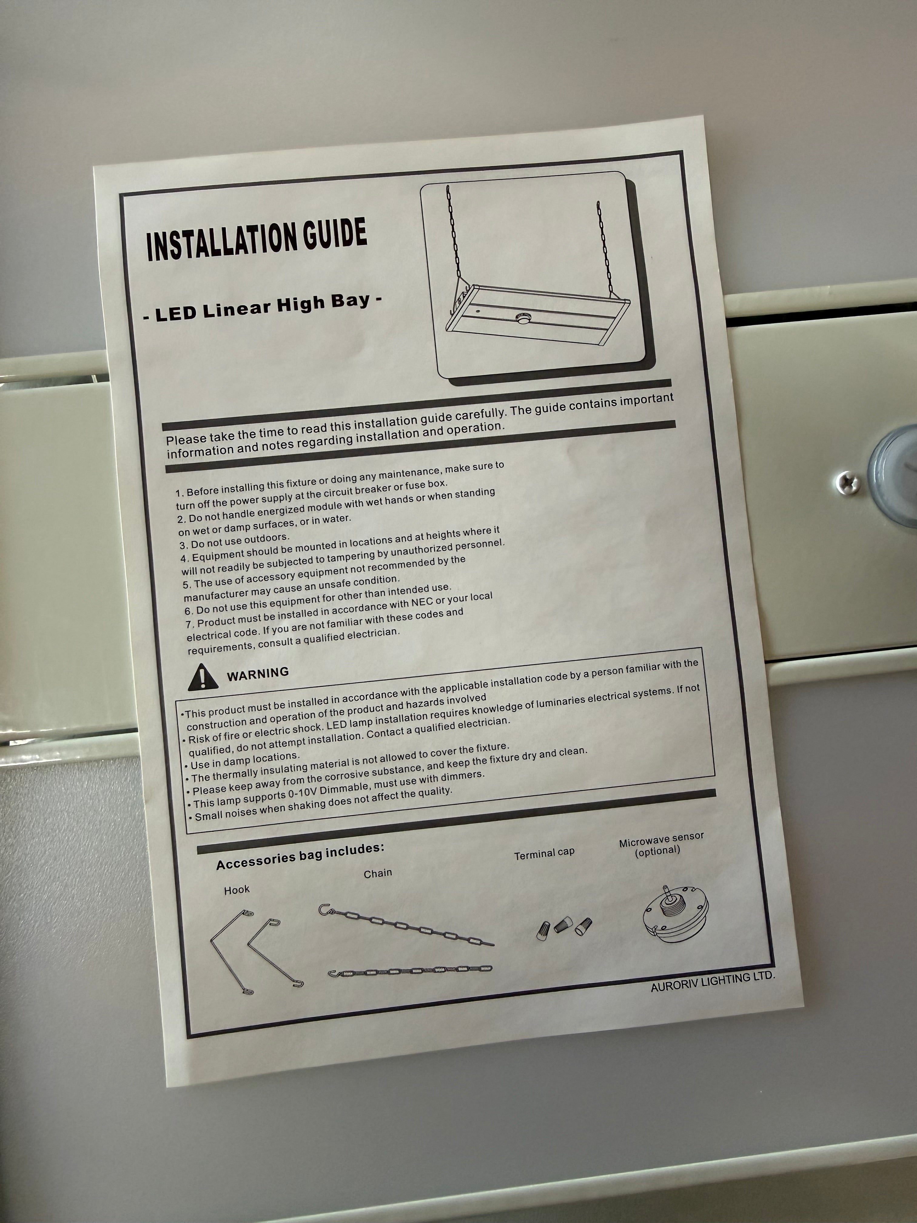 LED Linear High Bay LHB-220W 2FT-H-220-190-160W Selectable 3500K-4000K-5000K Selectable