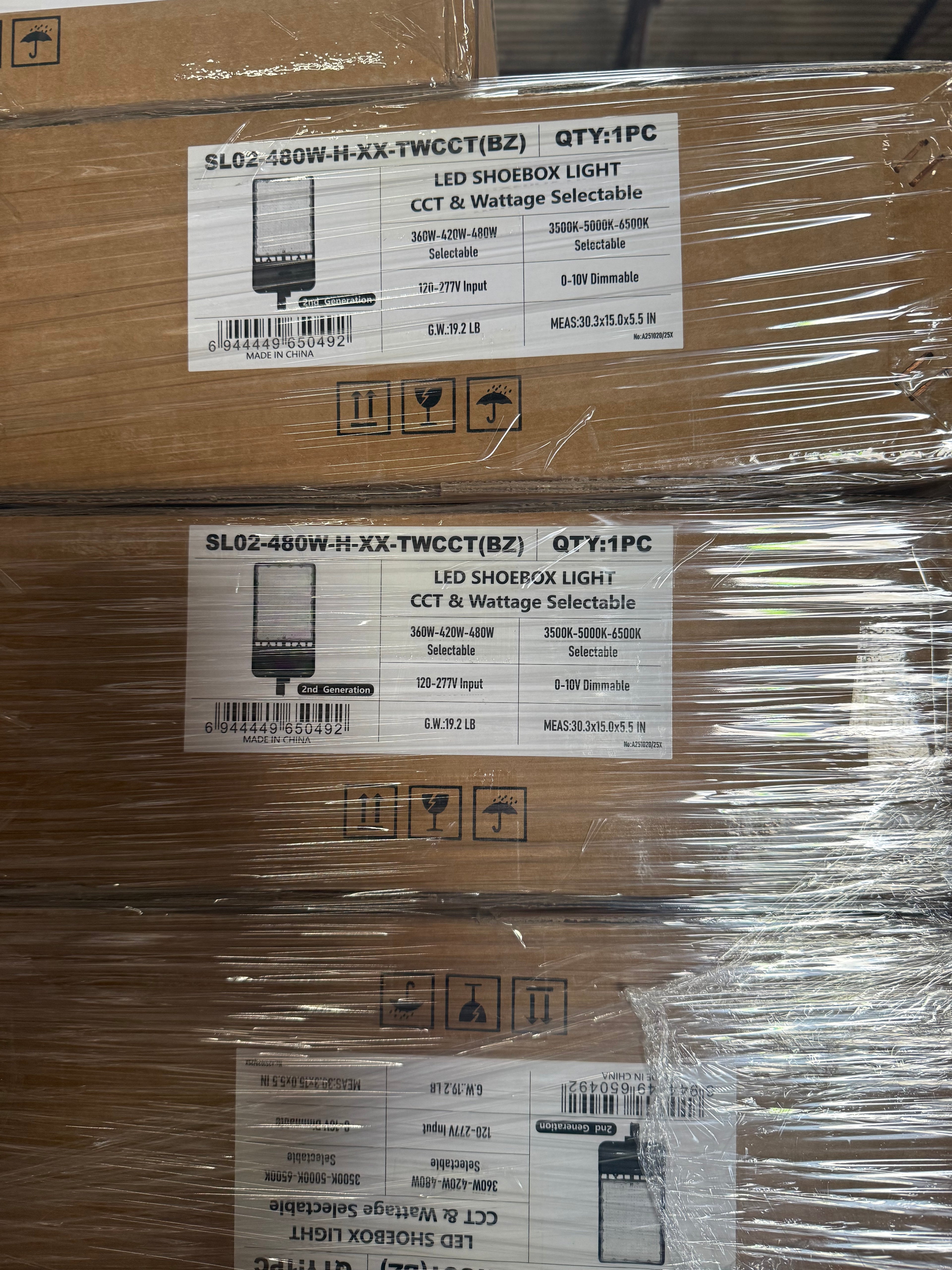 LED Shoebox SL02 Series 360/420/480W Selectable 3500/5000/6500K