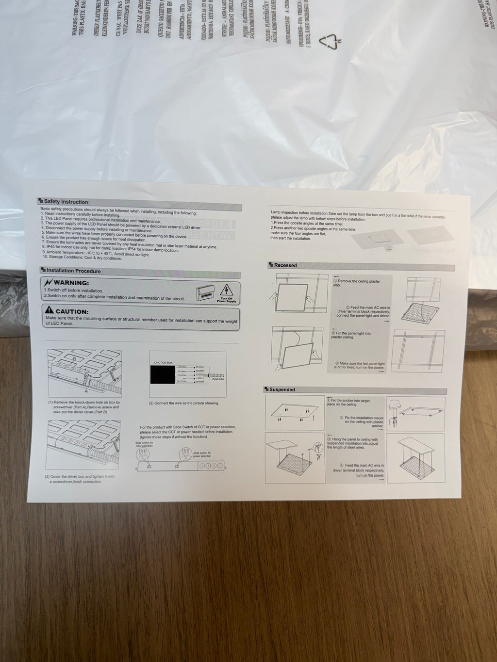 LED Panel Backlit 2x4/72W PB2-2X4-72W-H-TWCCT(XX) Sensor Base