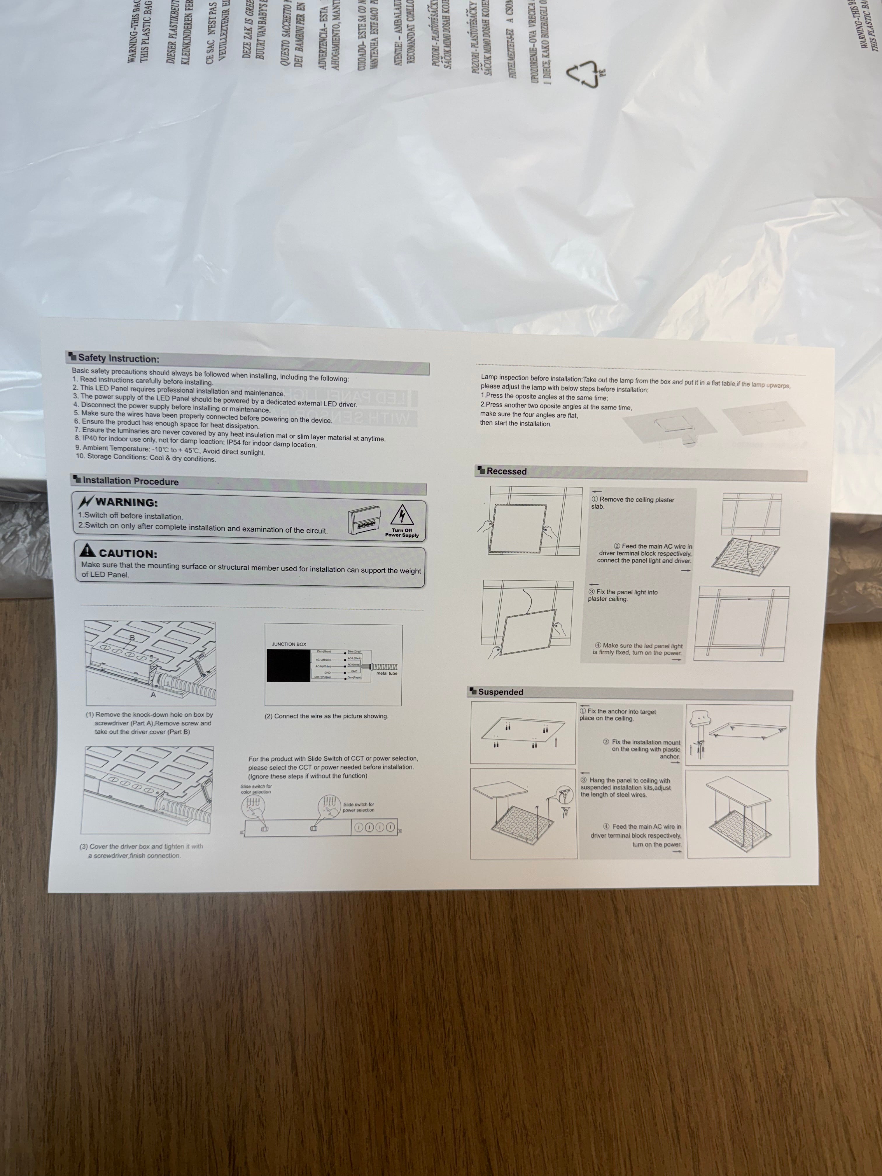 LED Panel Backlit 2x4/72W PB2-2X4-72W-H-TWCCT(XX) Sensor Base