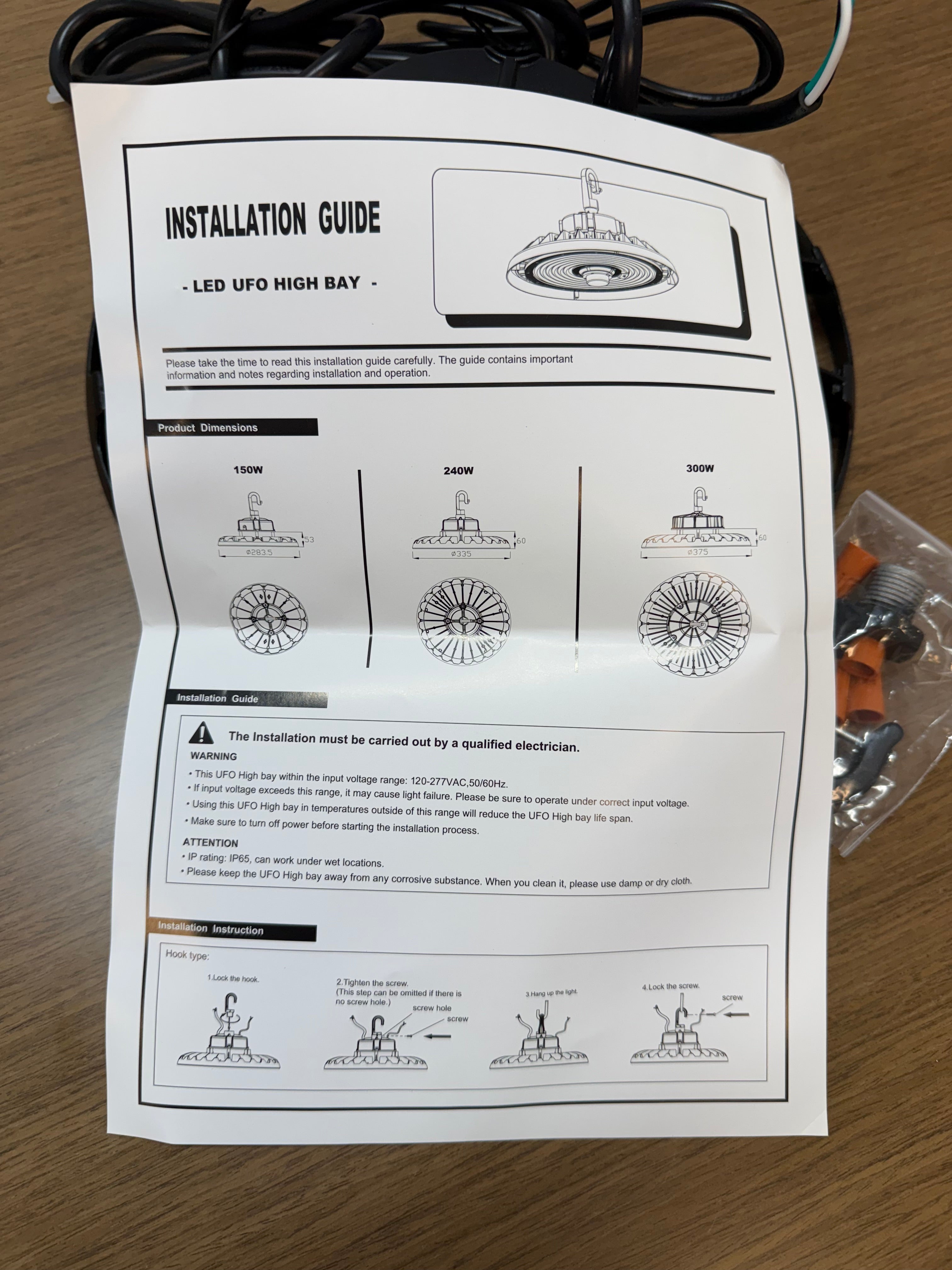 LED UFO5 Highbay Watt 150W UFO5-150W-H-3WCCT