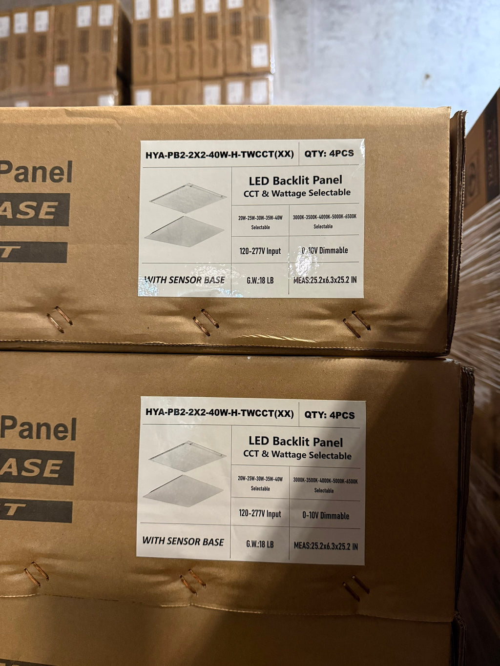 LED Panel Backlit 2x2/PB2-40W-H-TWCCT(XX) Sensor Base