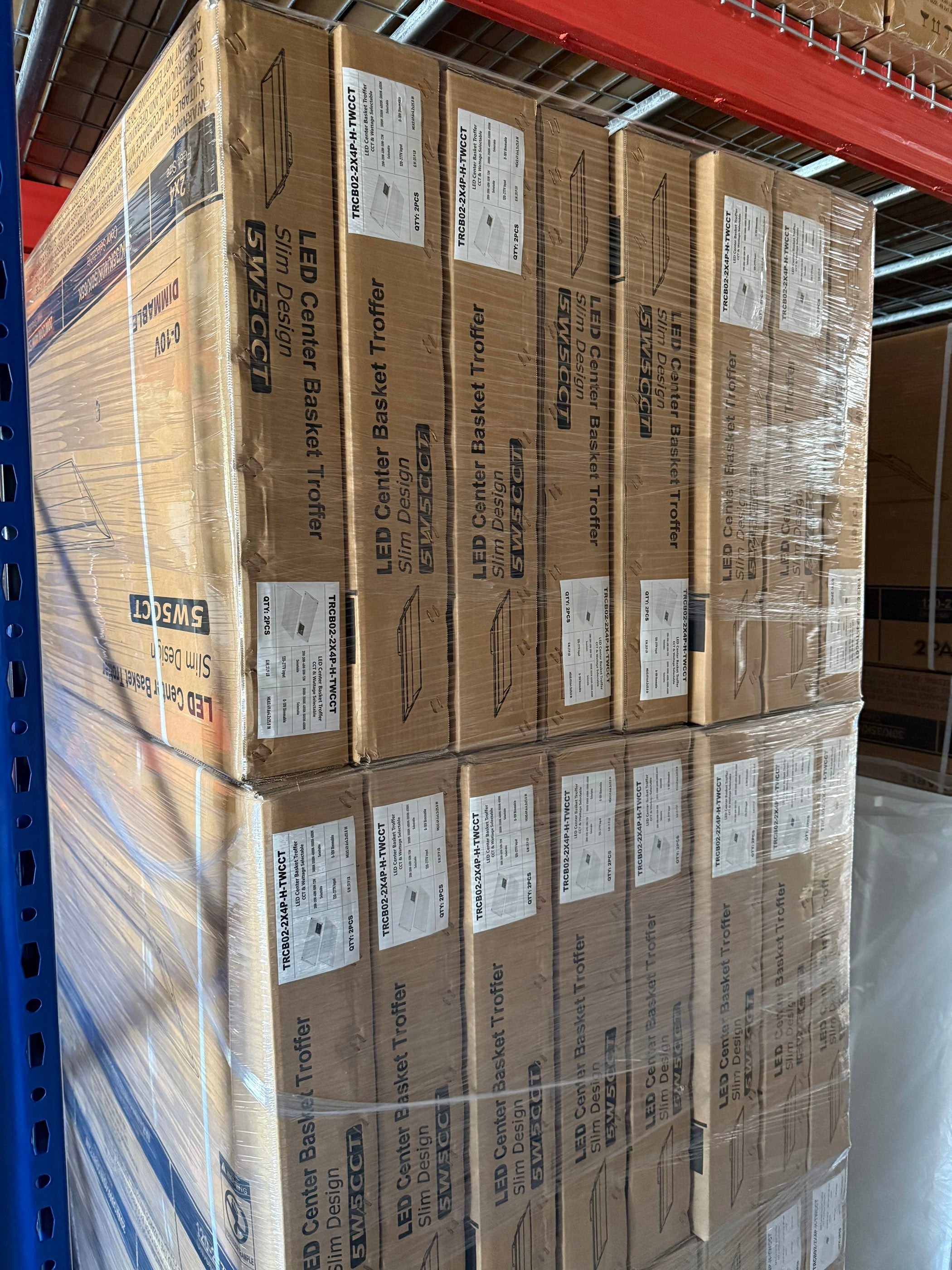 LED Troffer Center Basket TRCB02 Series 2x4/ 0-10V Dim/ Watt Adjustable(20/30/40/50/72W)/ CCT Tunable (3000/3500/4000/5000/6500K)