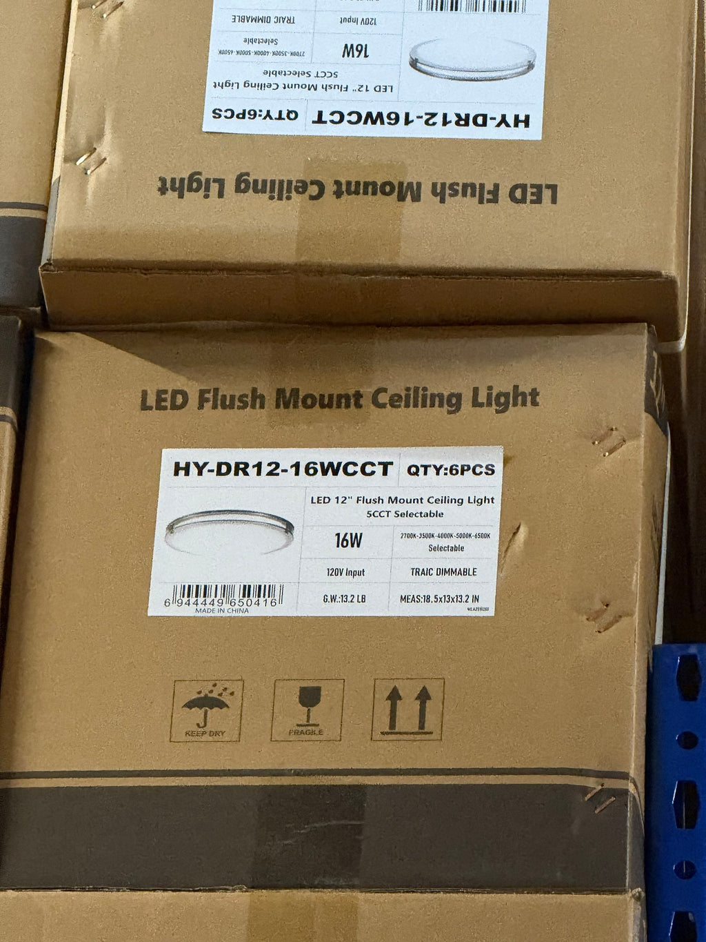 LED Flush Mount Ceiling Light Double Ring Style/12"/16W/ CCT:2700/3500/4000/5000/6500K DR12-16W-CCT